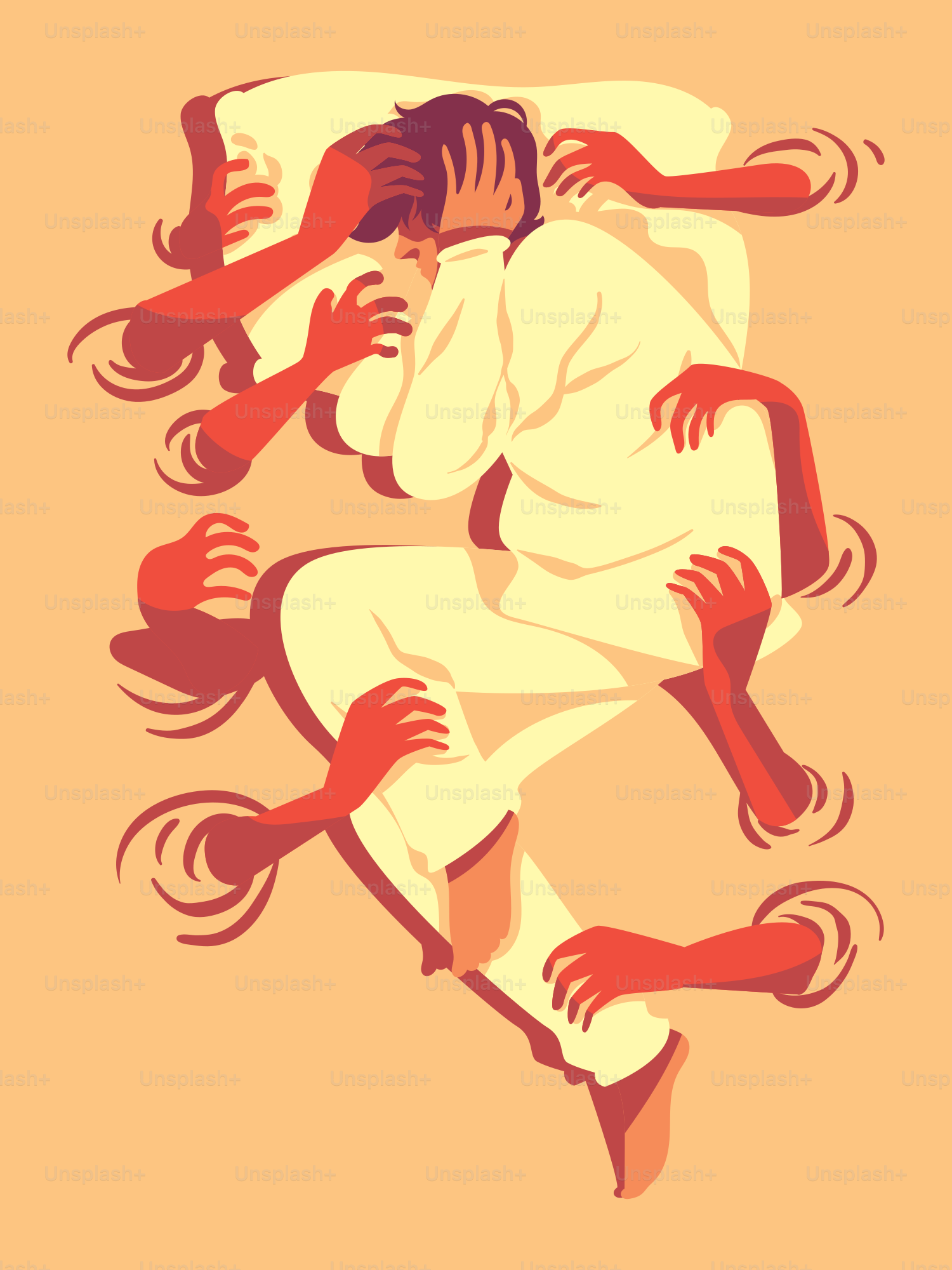 A couple of people that are laying down