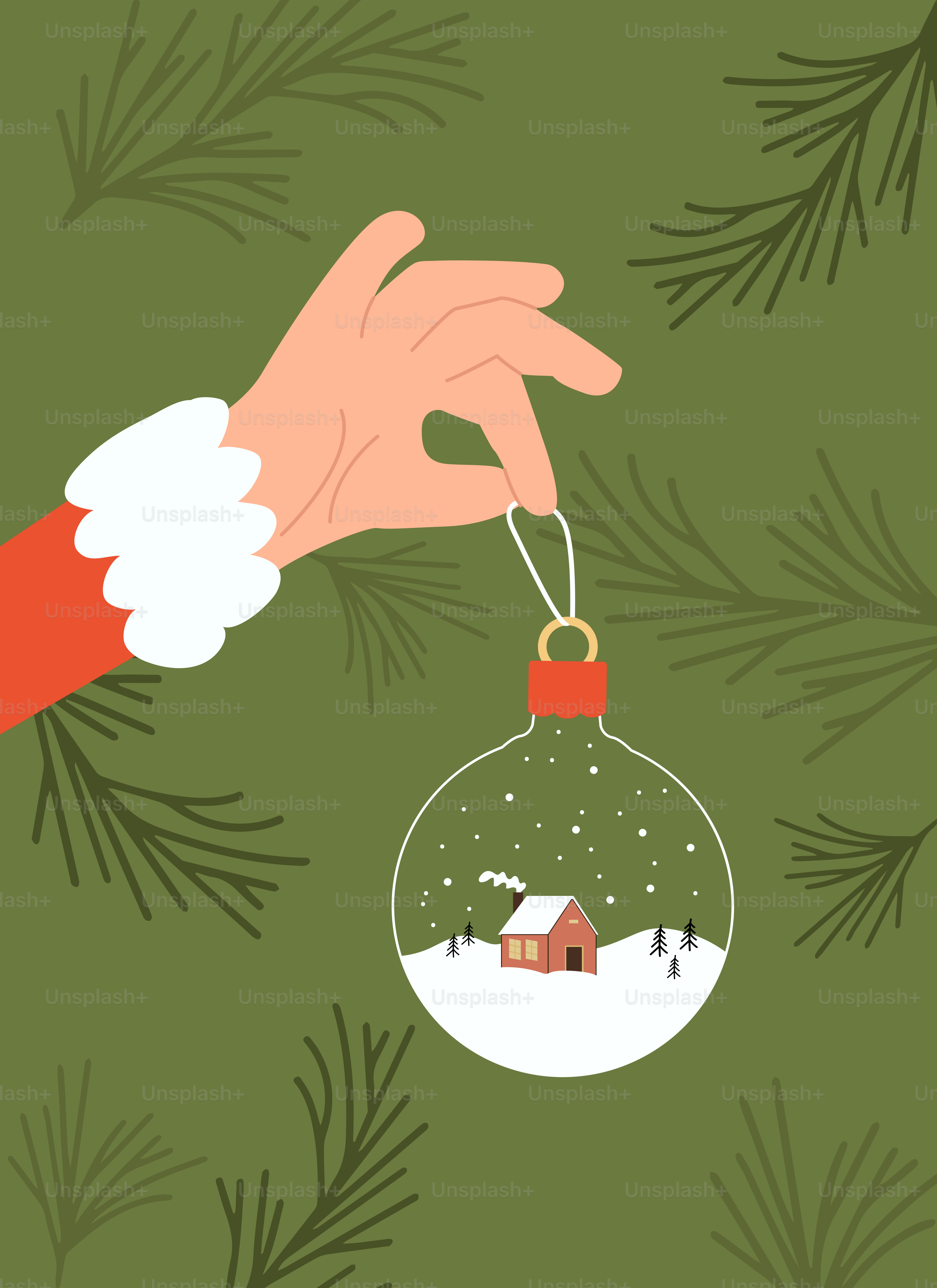 A hand holding a christmas ornament with a house inside of it