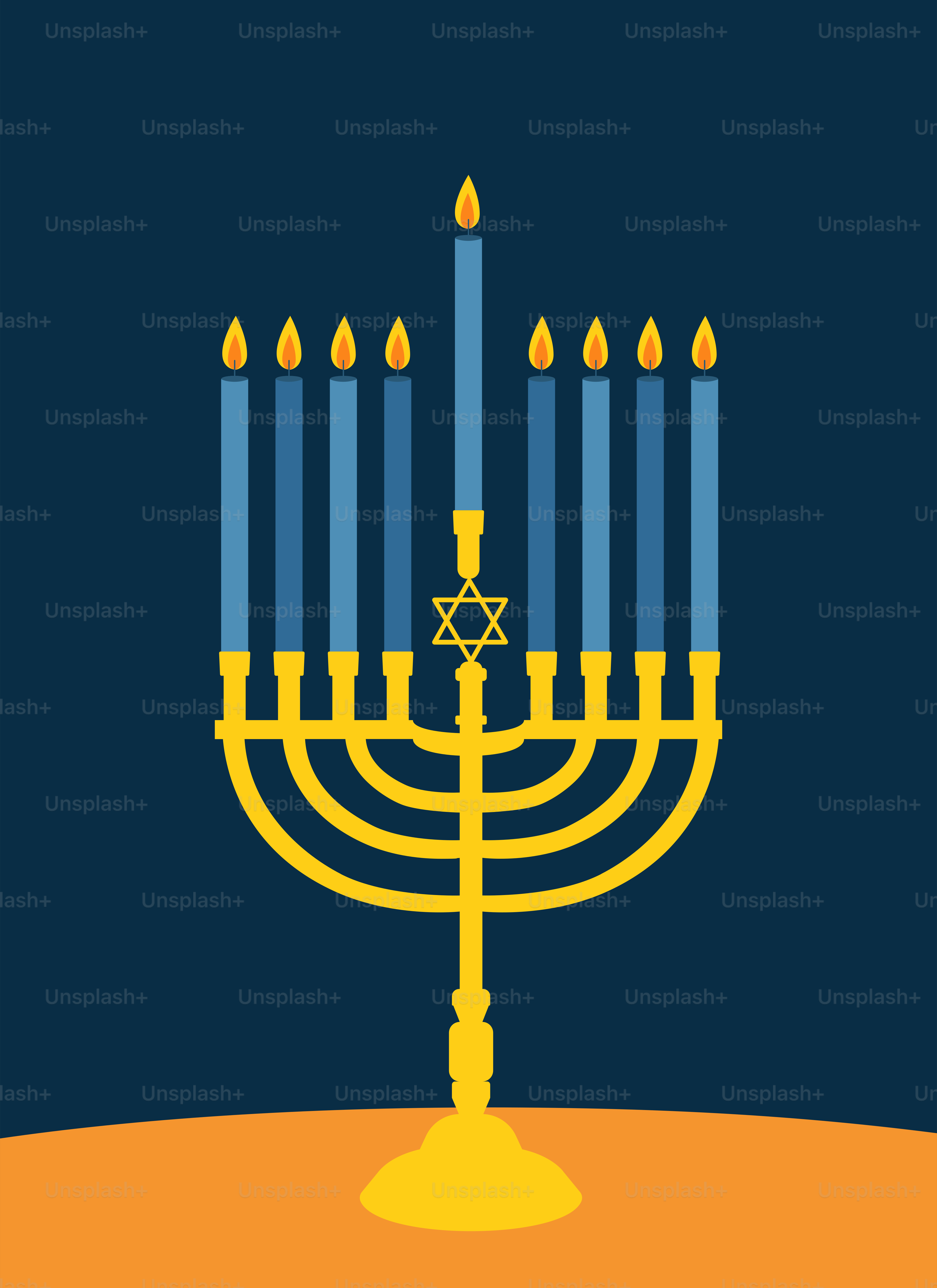 A hanukkah menorah on a table