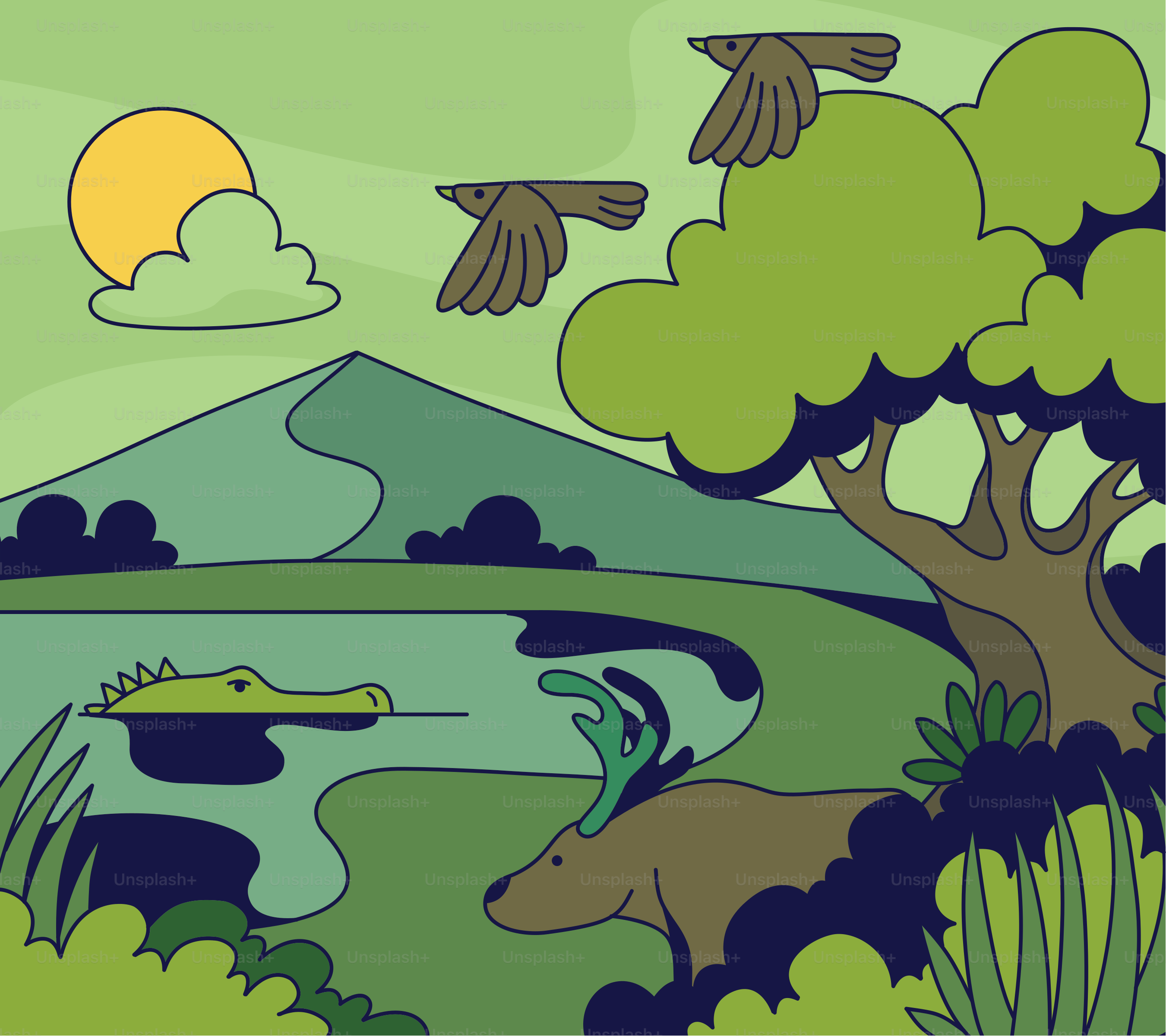 Uma imagem de um pássaro voando sobre um lago