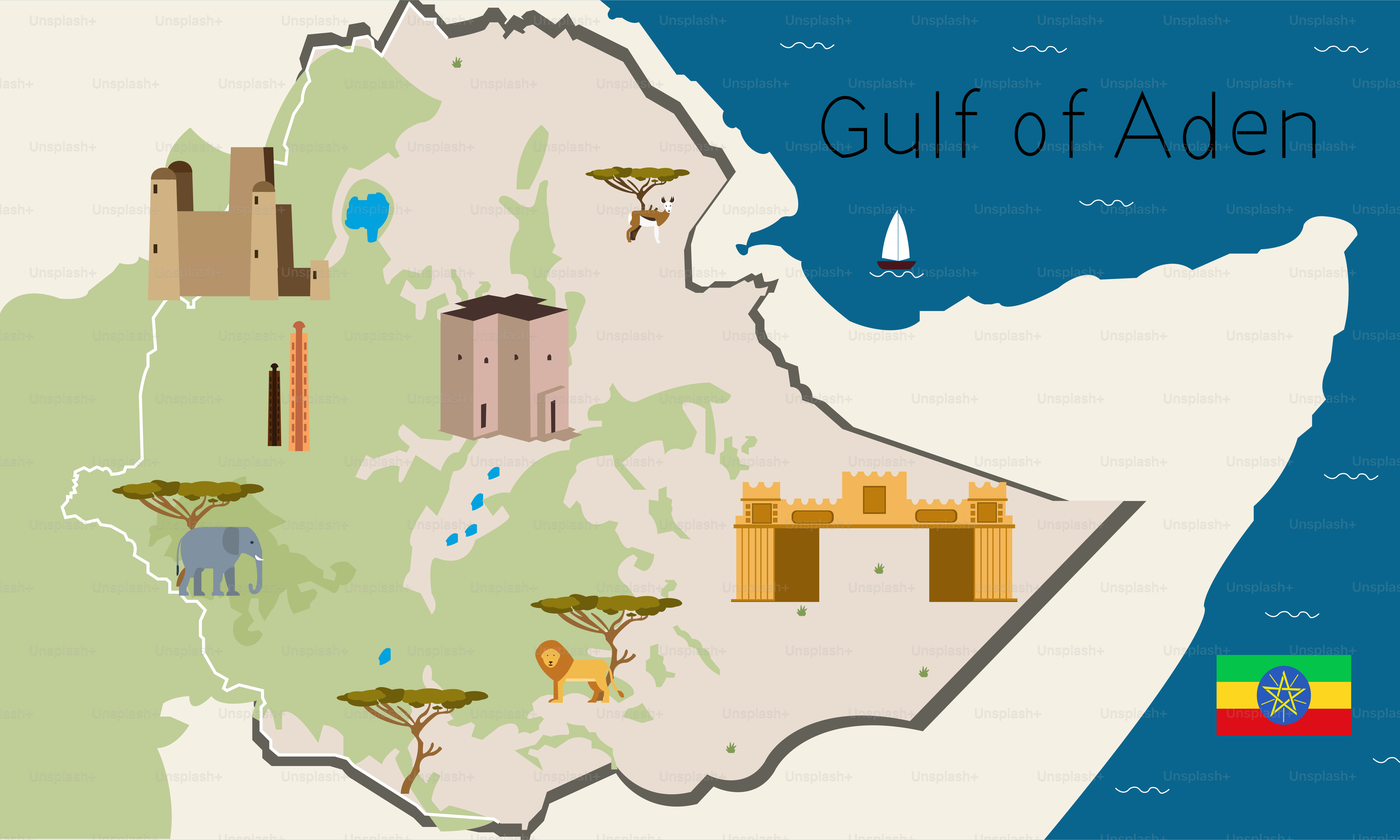 Una mappa del Golfo di Aden
