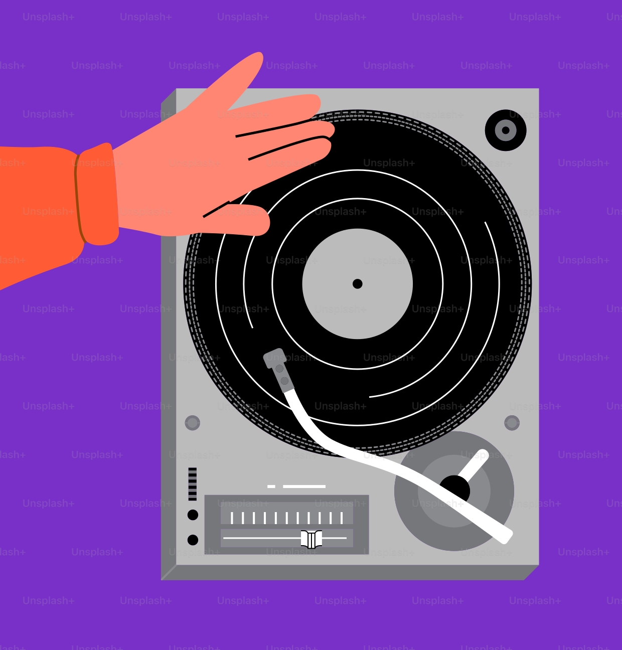 A person is holding a record player in their hand