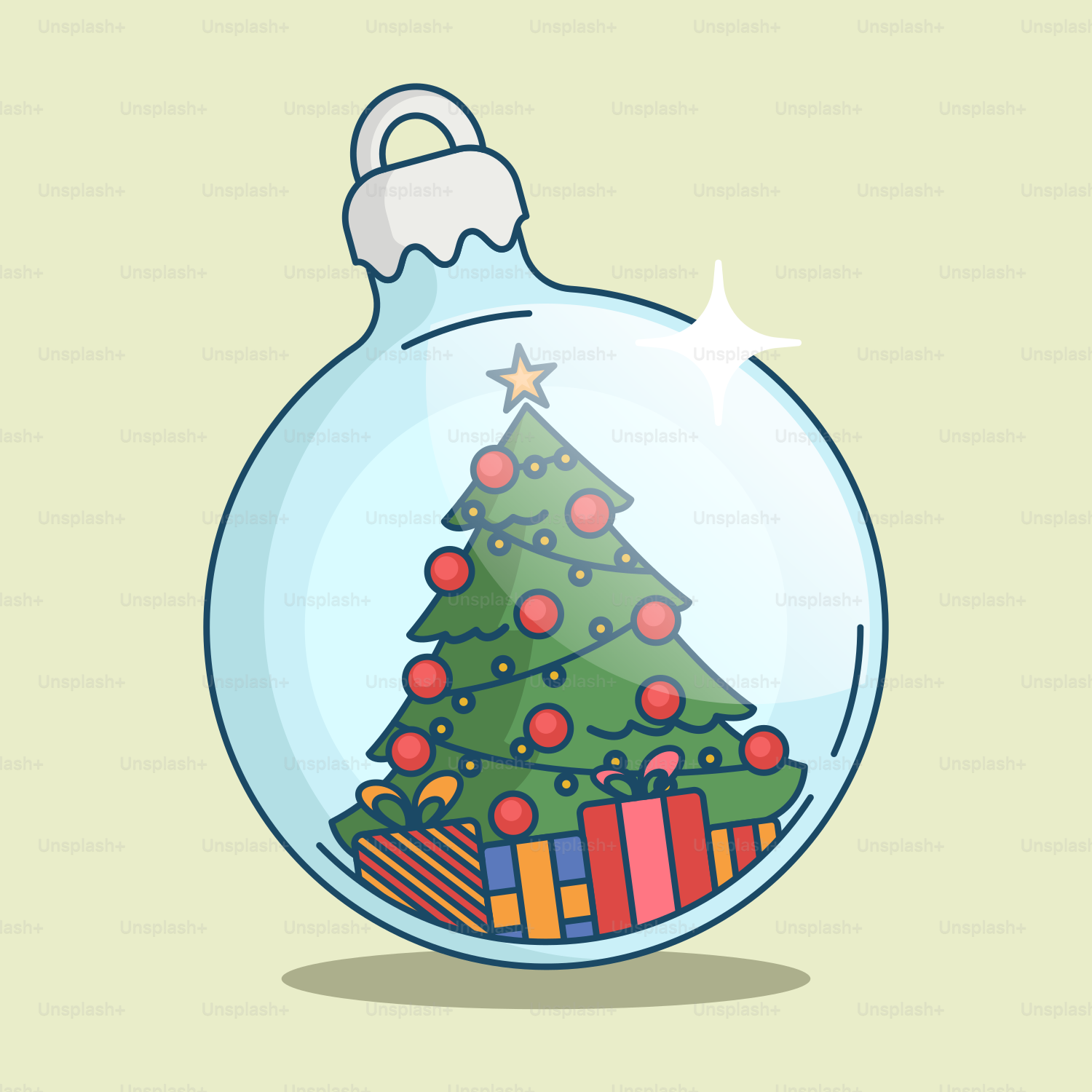 A christmas ornament with a christmas tree inside of it