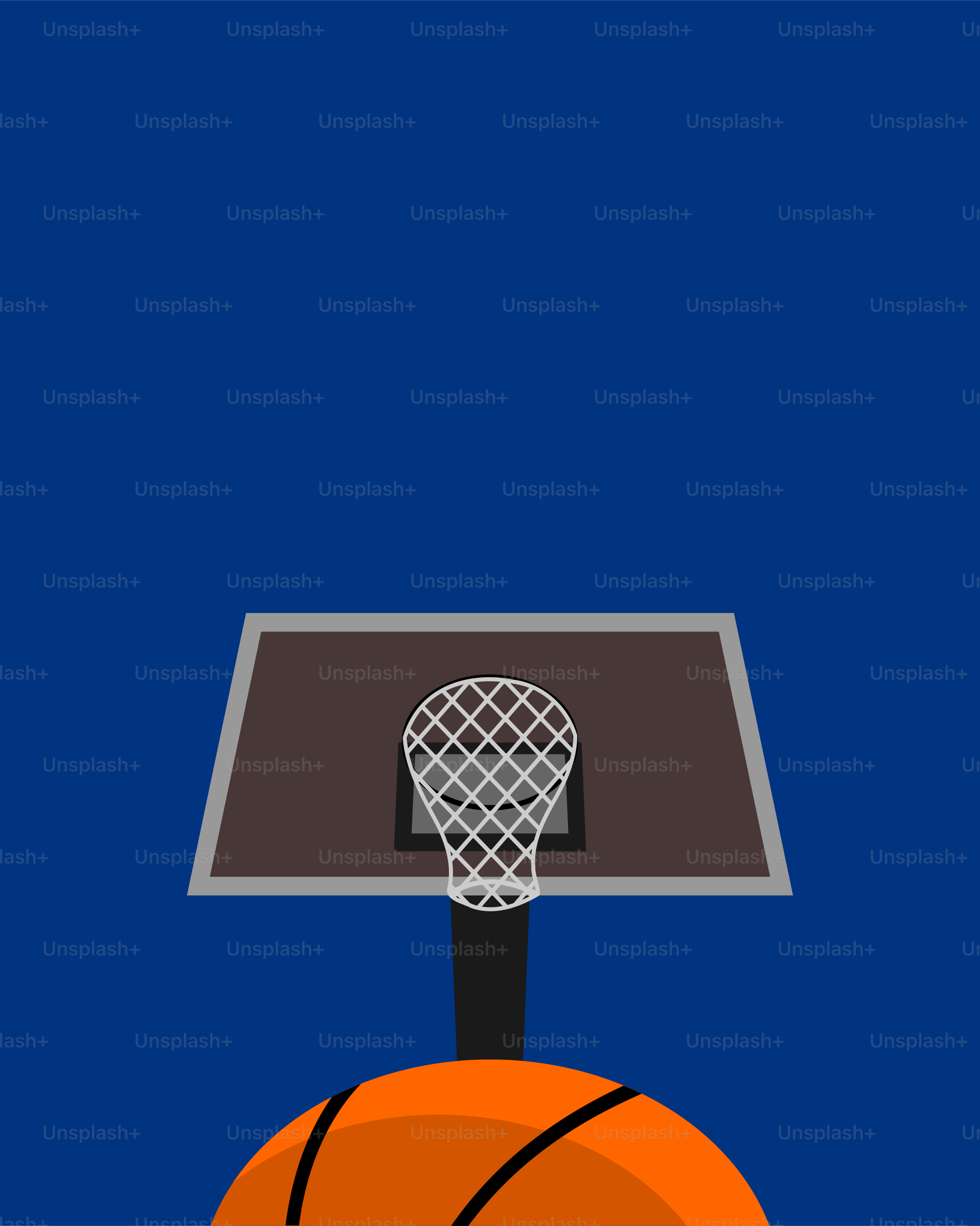 Un ballon de basket passant à travers le panier sur un terrain de basket  vectoriel – Image de Illustration sur Unsplash, image size:3000x3750