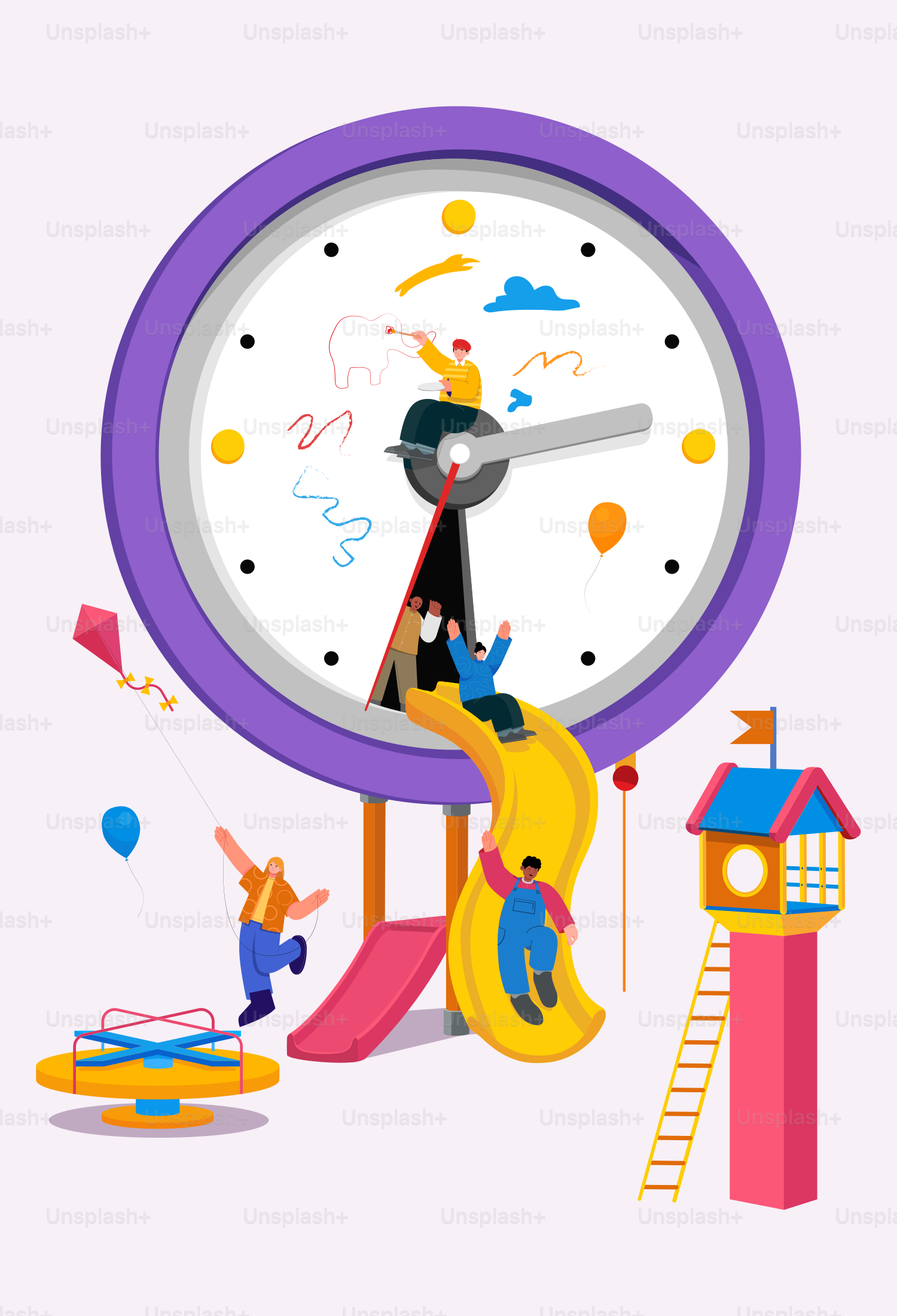 A clock with a person on top of it