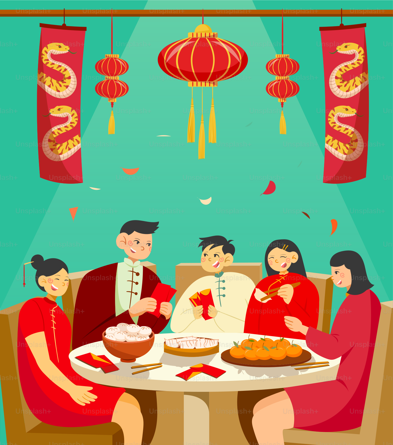 A group of people sitting around a table