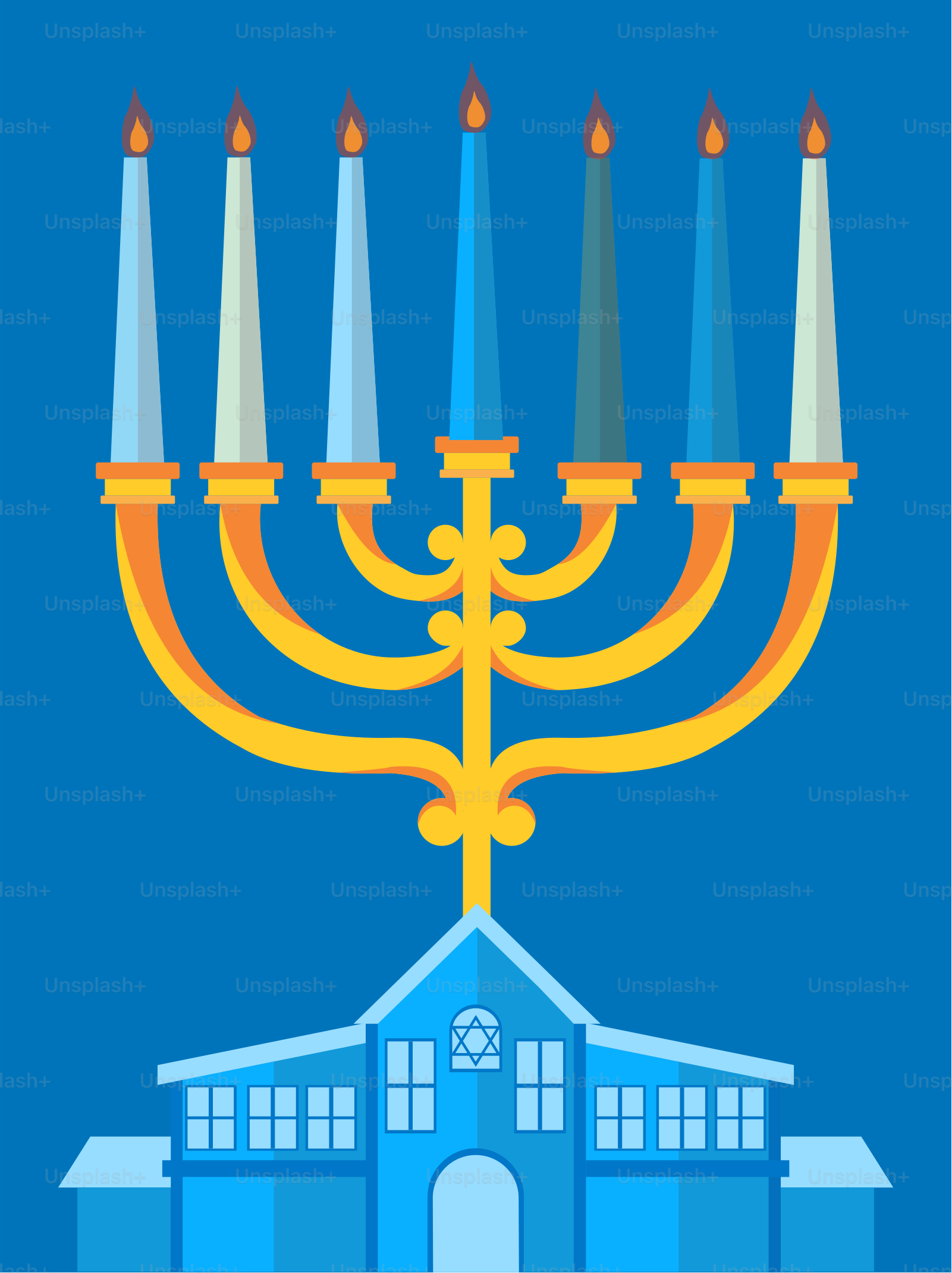 A hanukkah menorah with candles on it