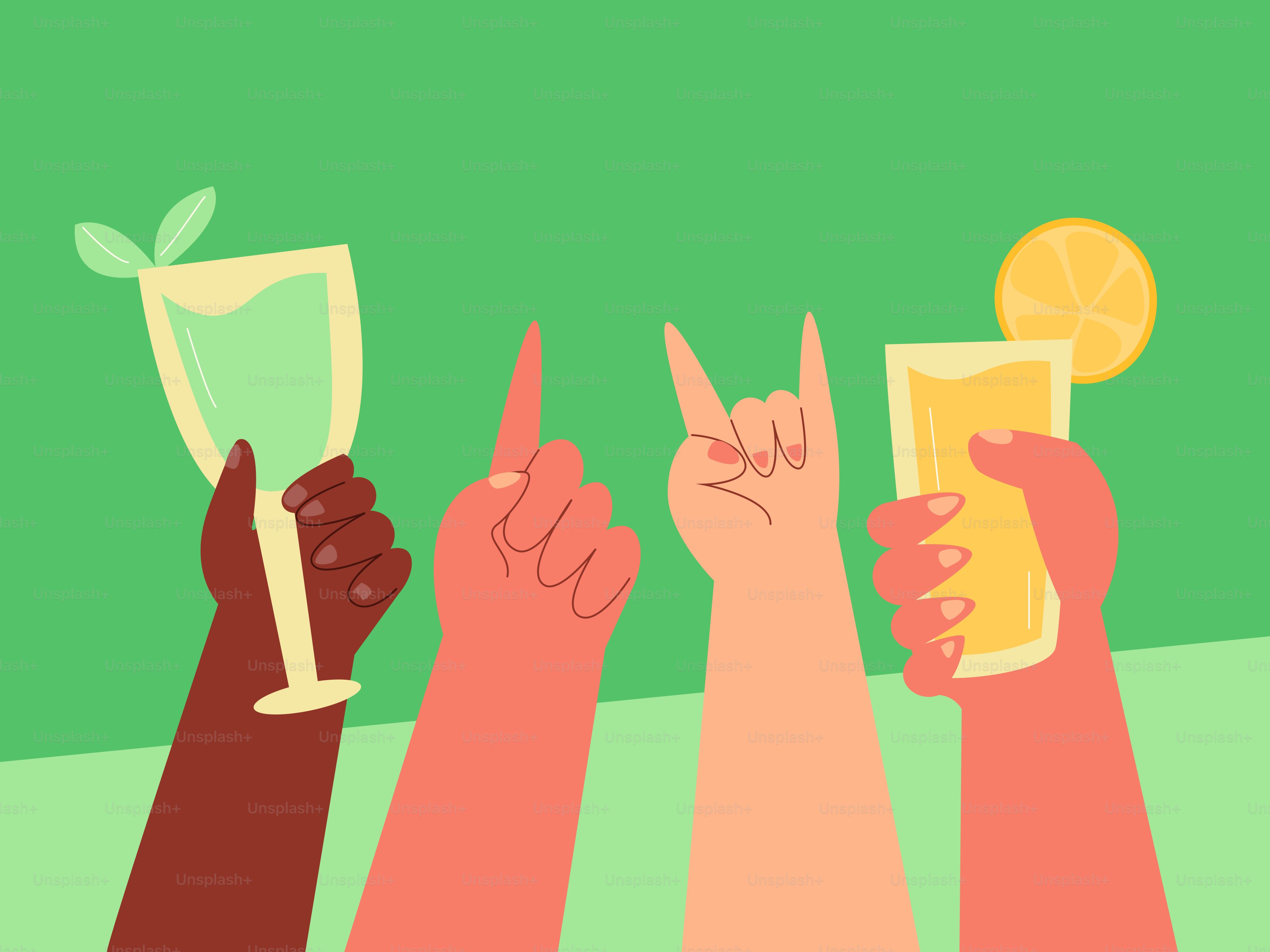 A group of people raising their hands in the air