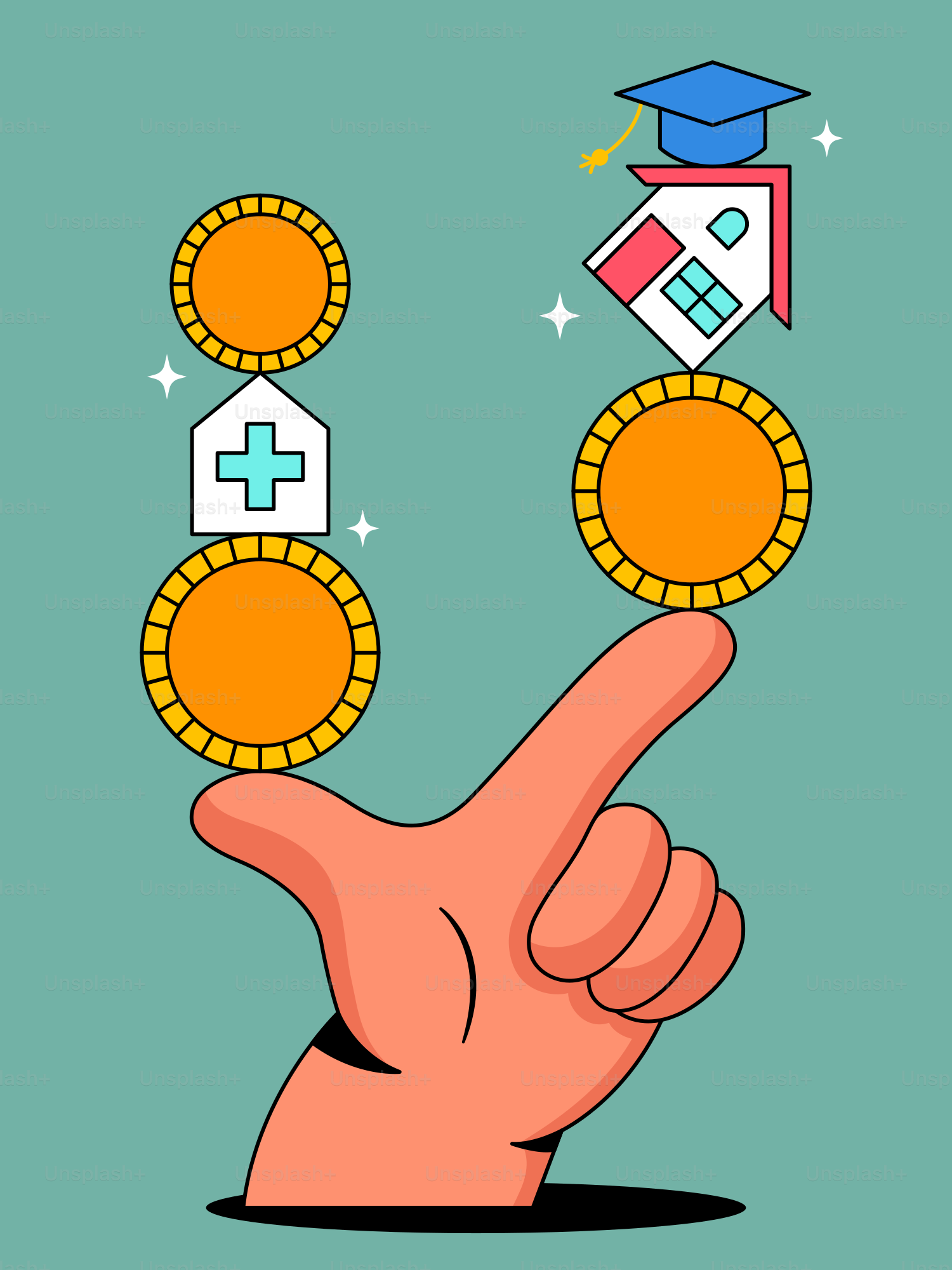 Une main tenant une pièce de monnaie avec une maison par-dessus