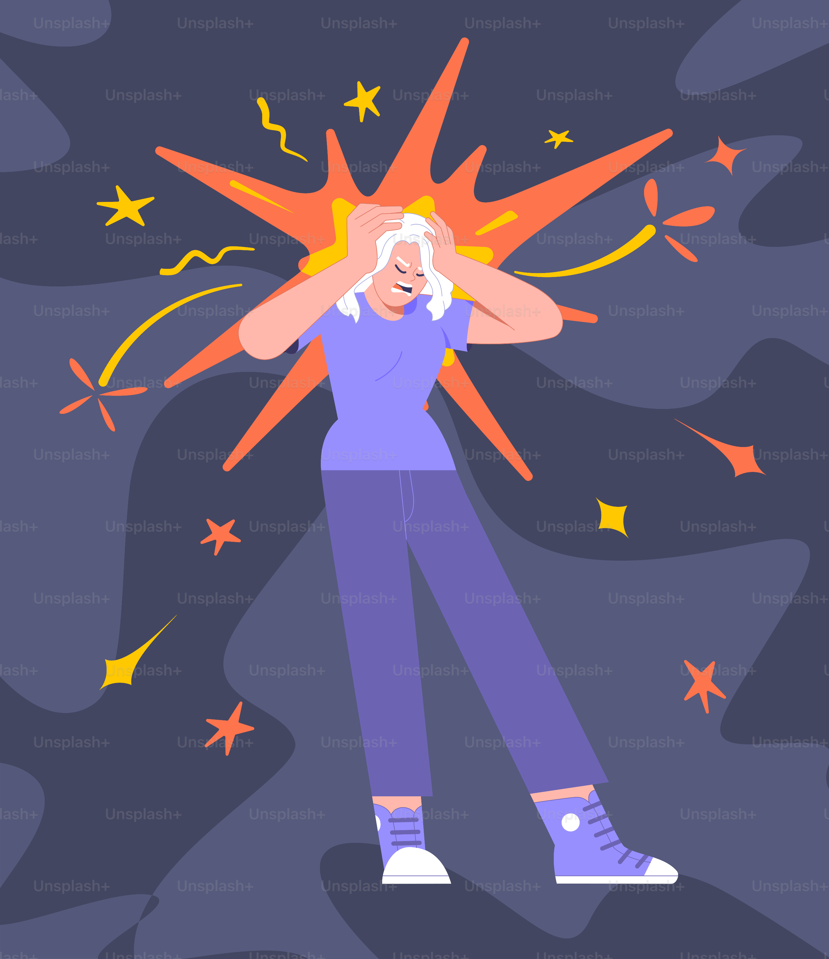 A man with his head in his hands