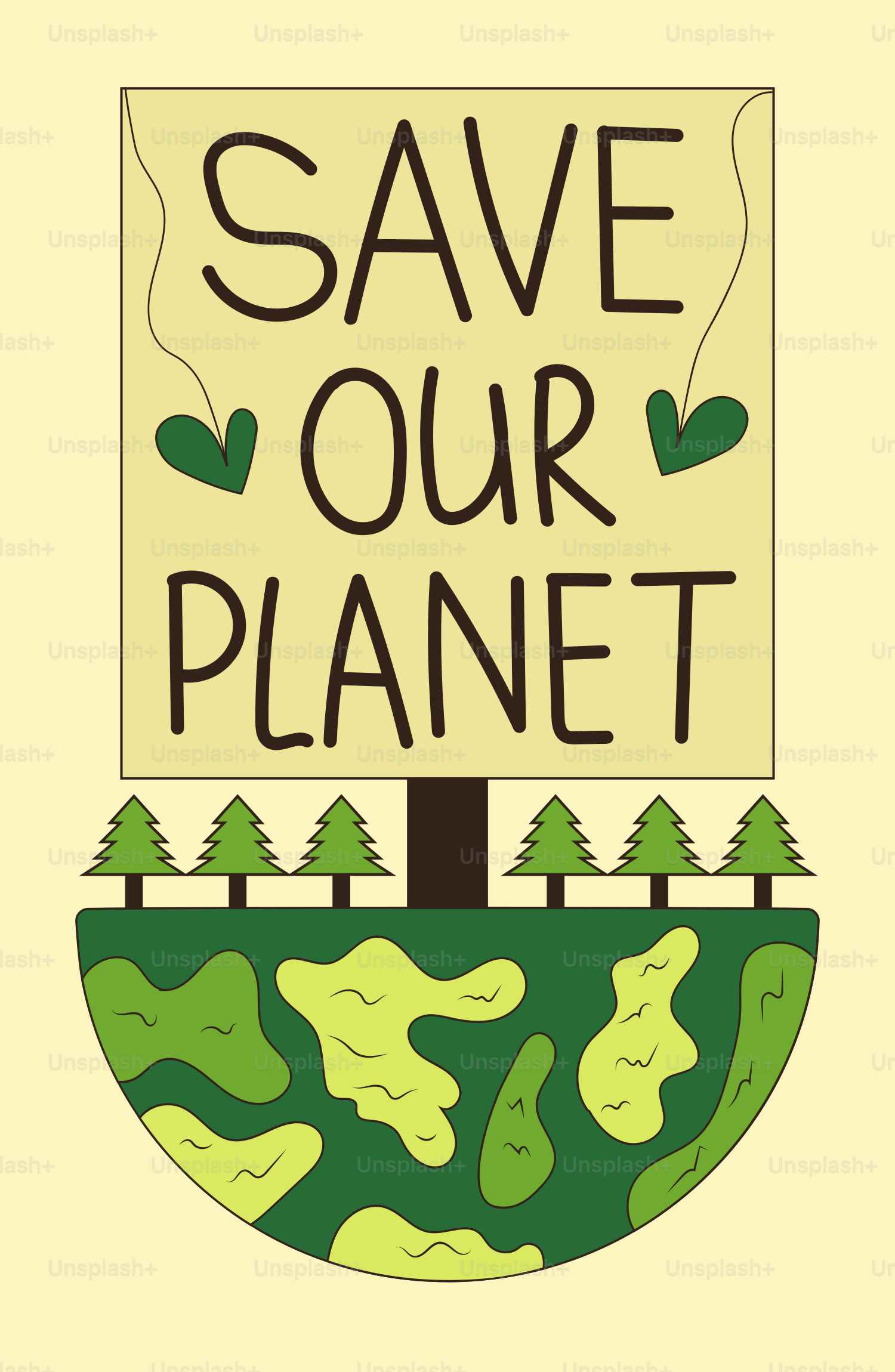 A sign that says save our planet on it