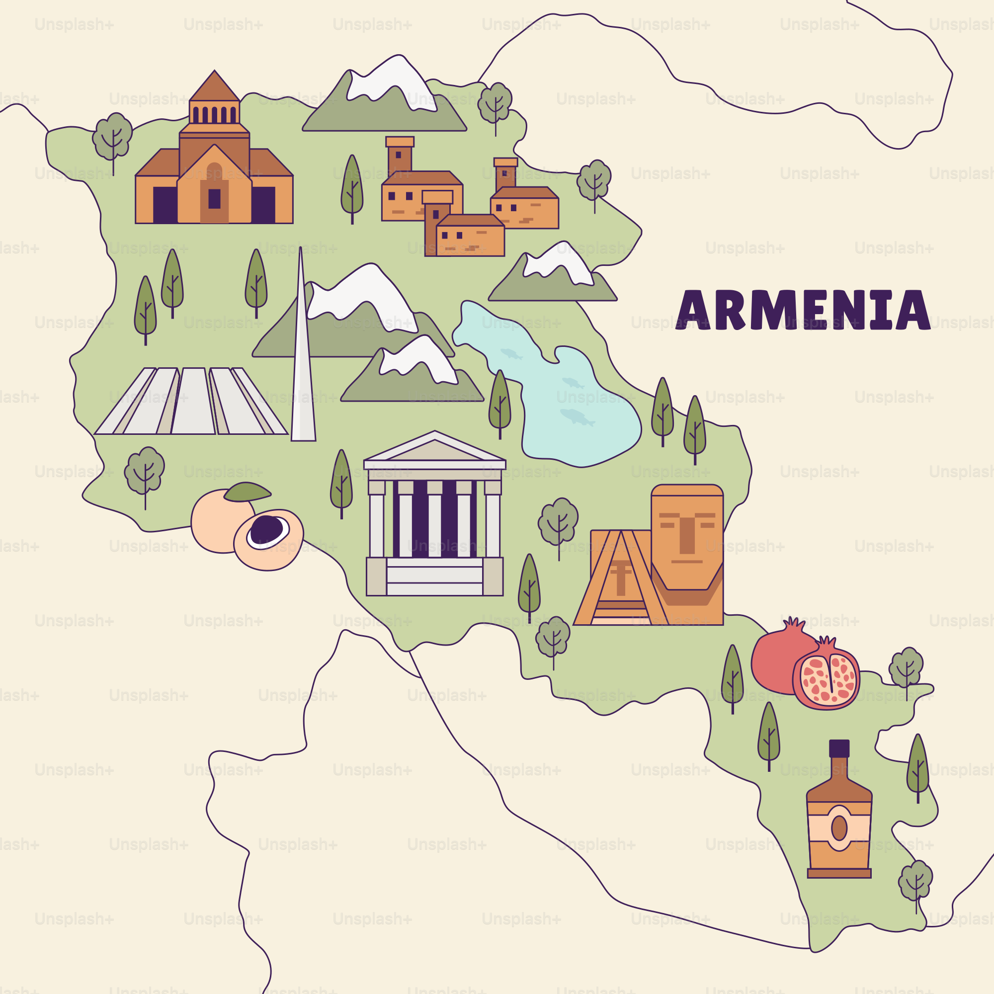 Une carte du pays d’Arménie
