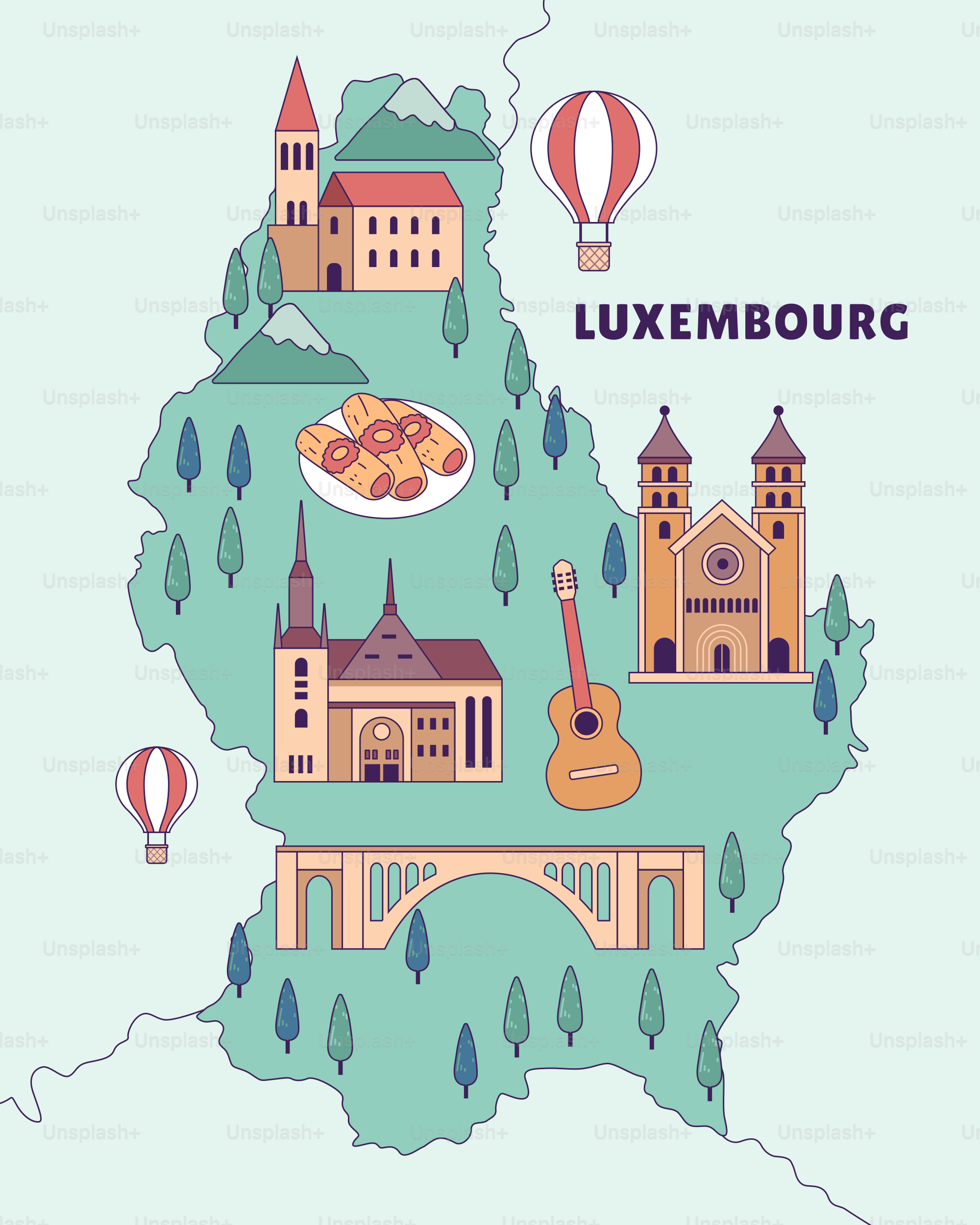 A map with a bunch of different things on it