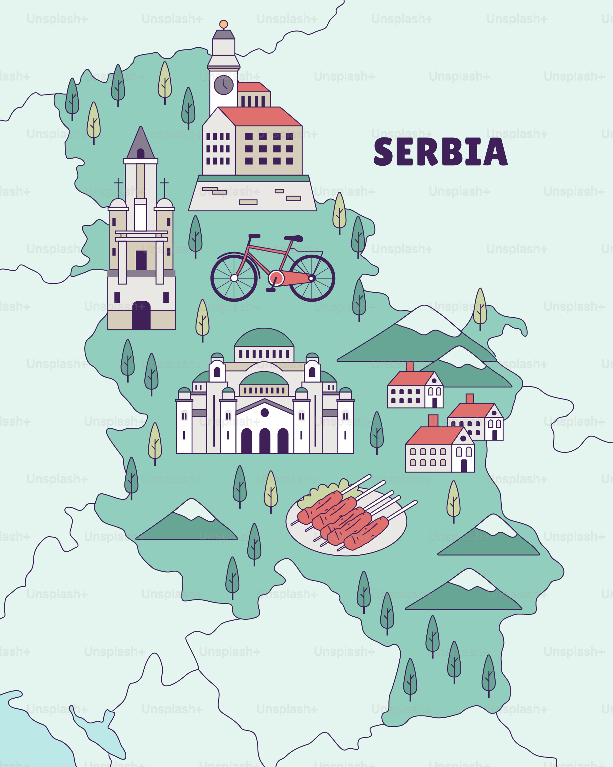 Eine Karte des Landes Sebija