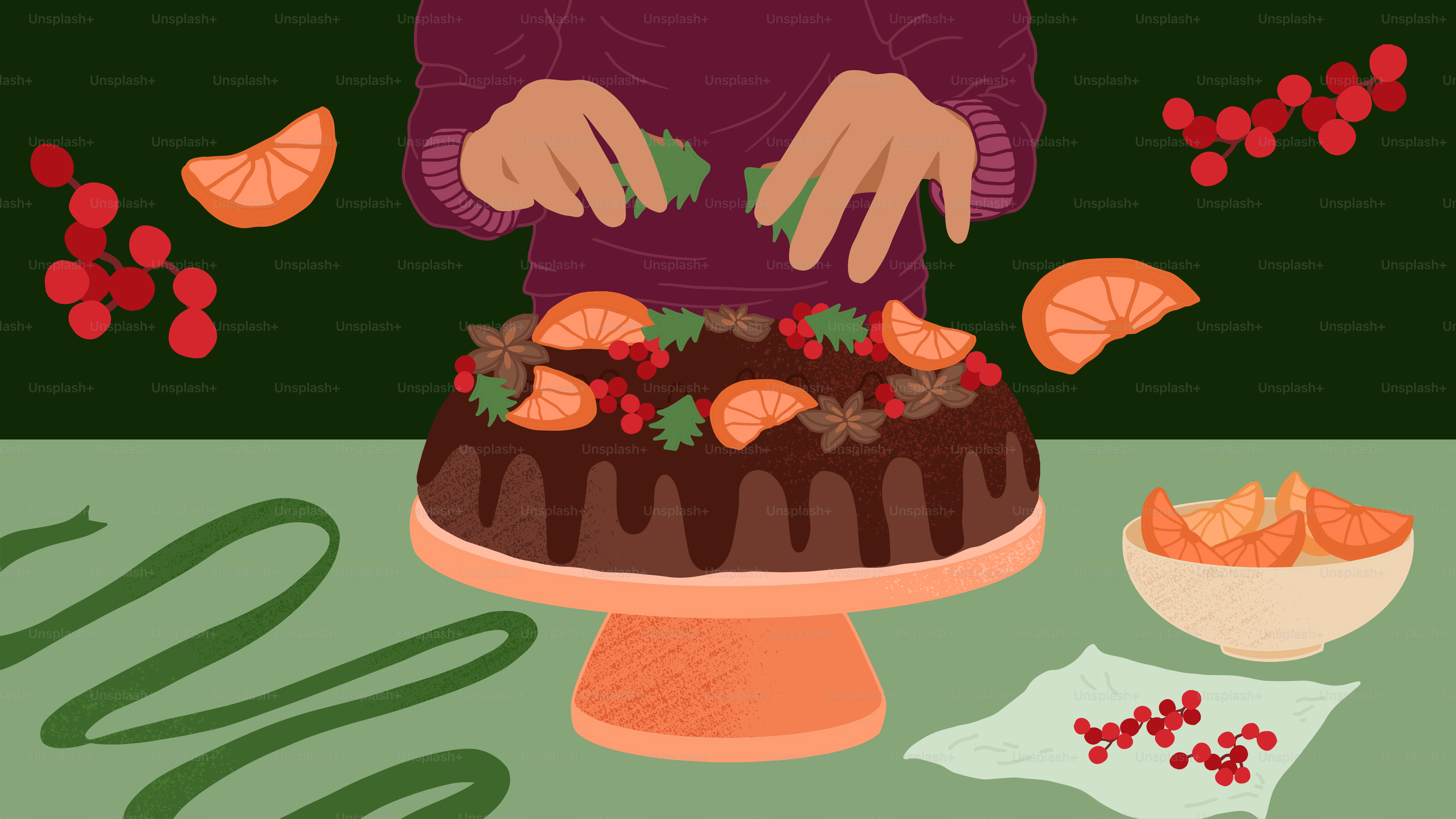 A woman standing over a cake on a table