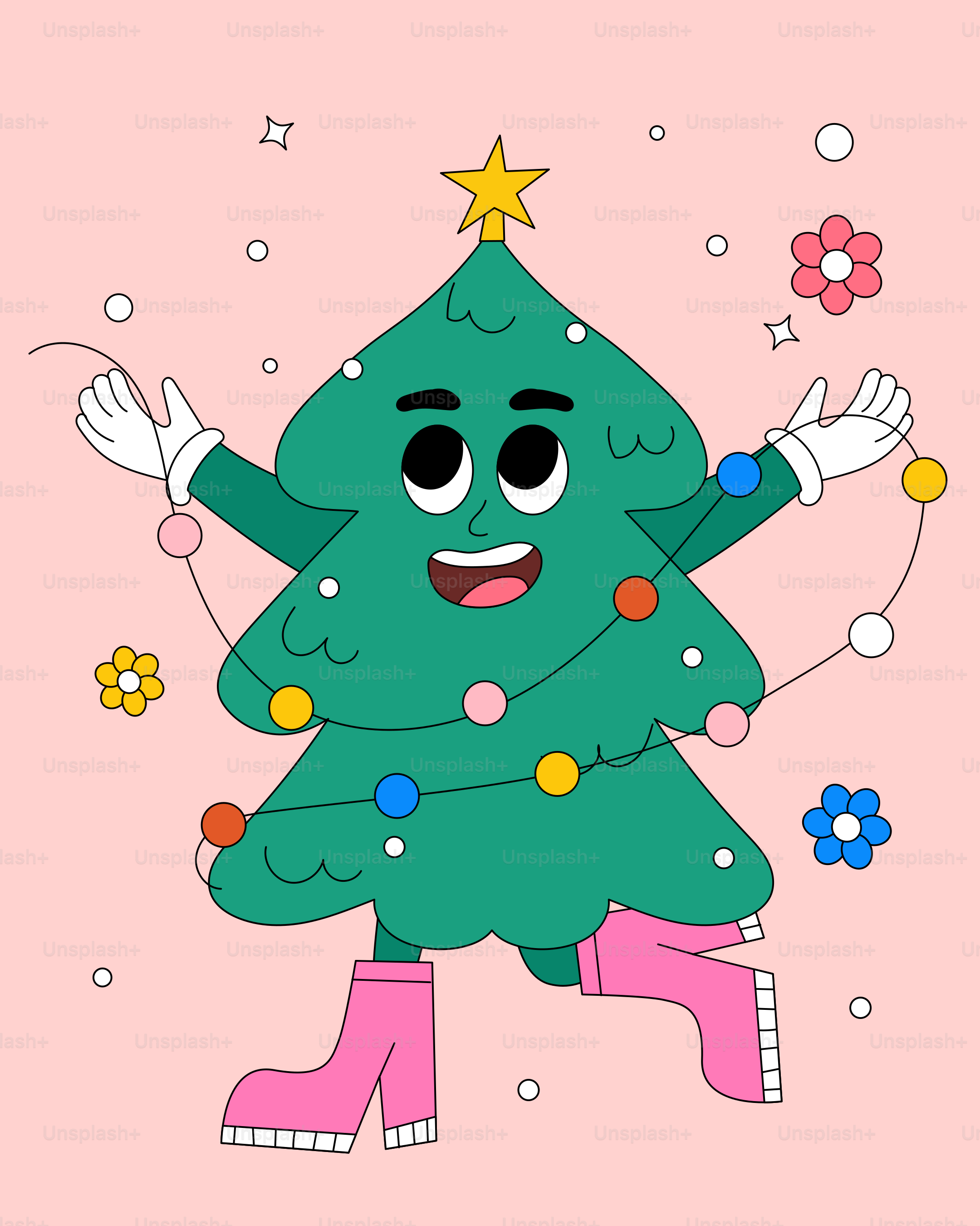 A green christmas tree with a star on top of it