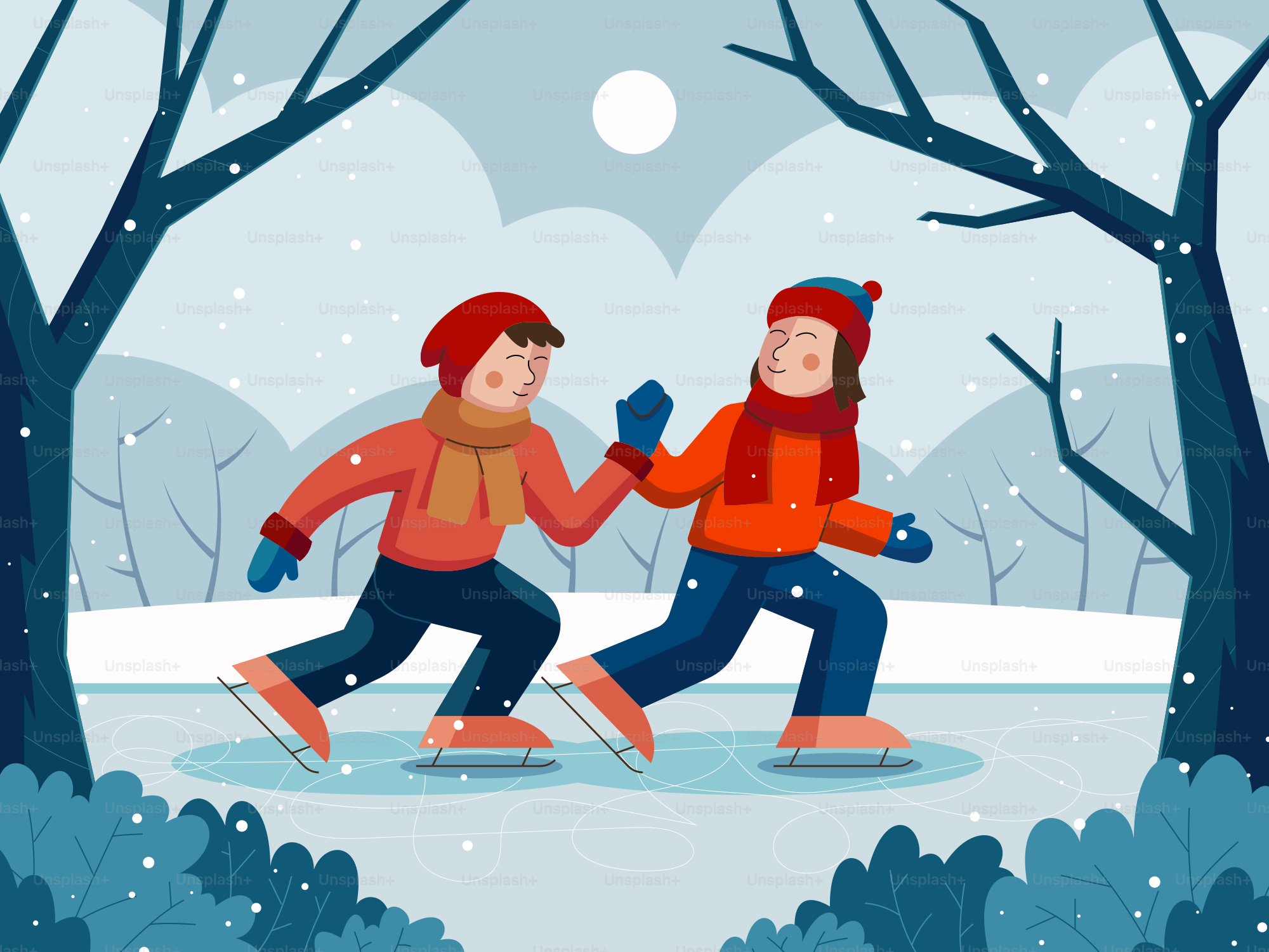 A couple of people that are walking in the snow