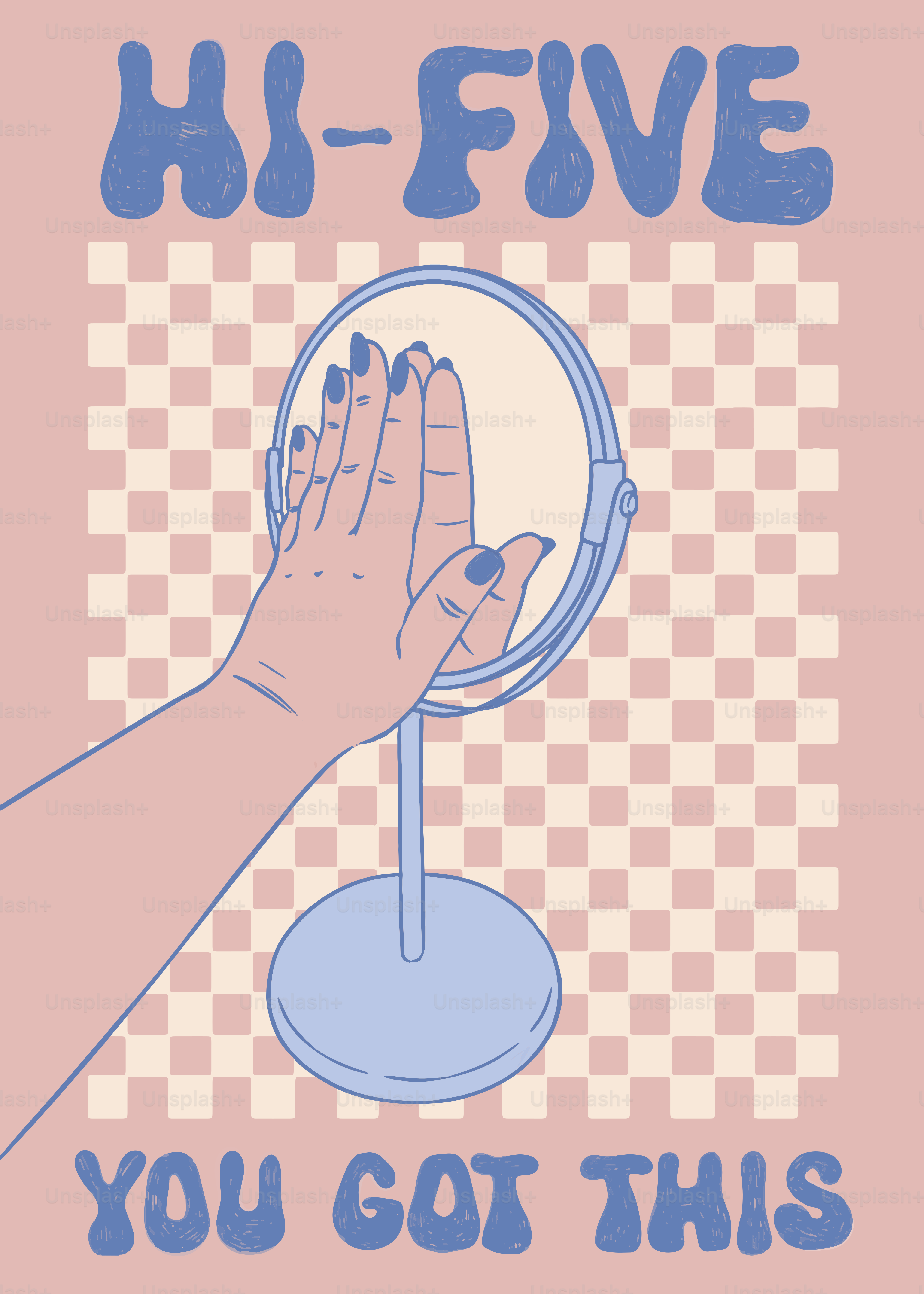 La mano di una persona che tocca uno specchio che dice ciao - cinque hai questo