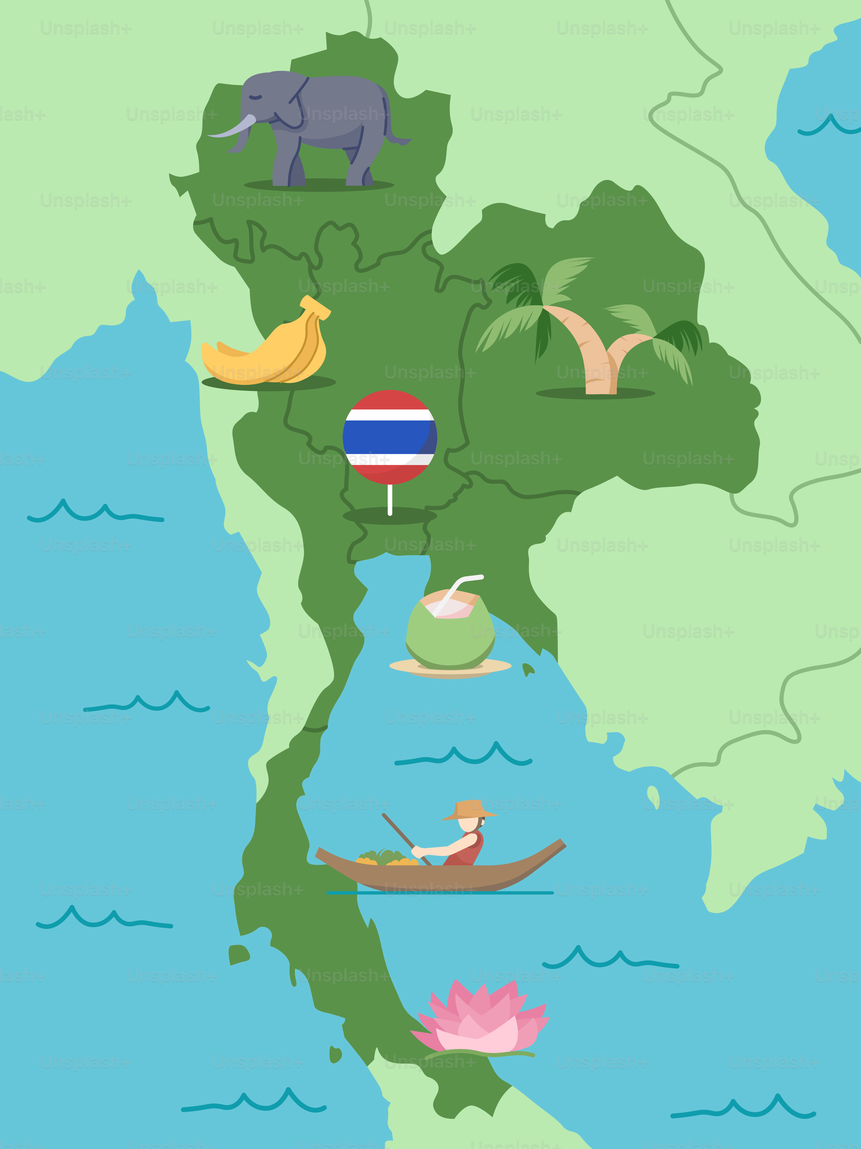 A map of the country of thailand