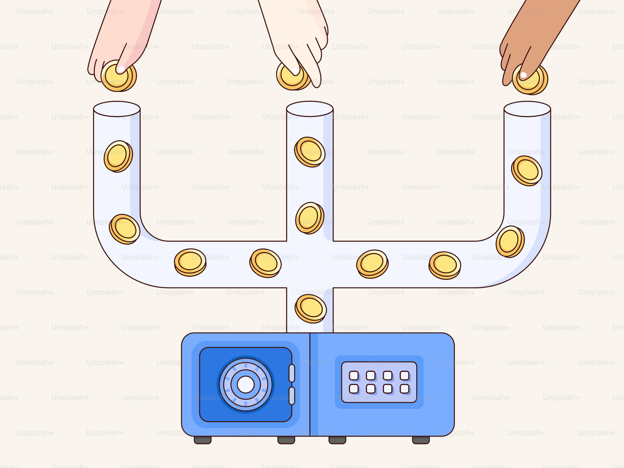 A person is putting coins into a machine