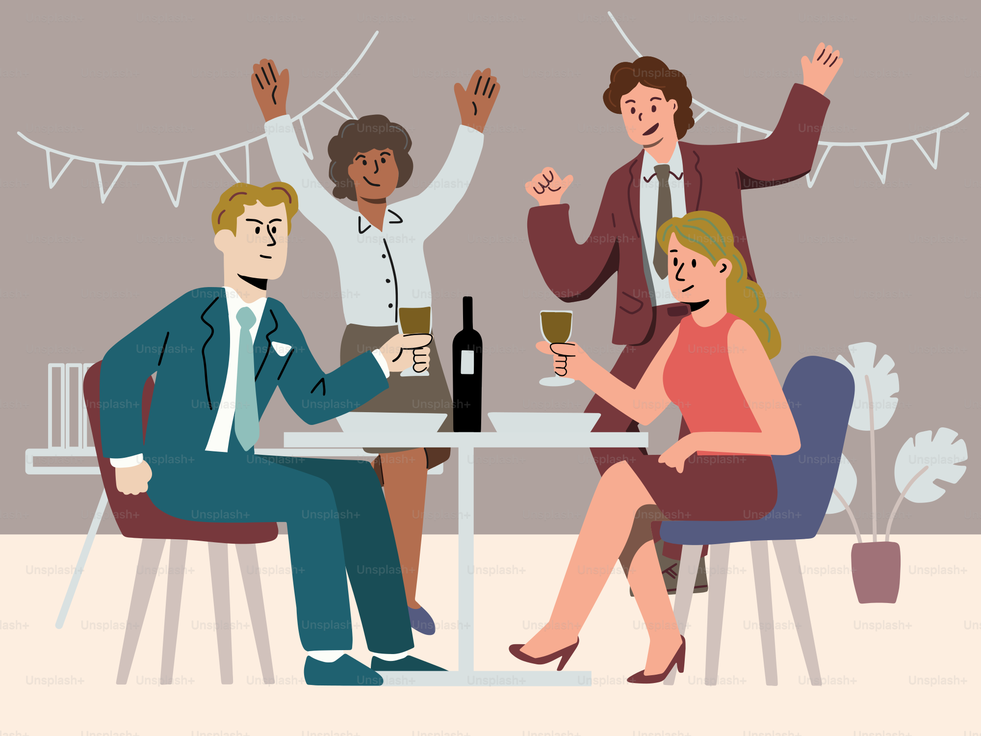 A group of people sitting around a table