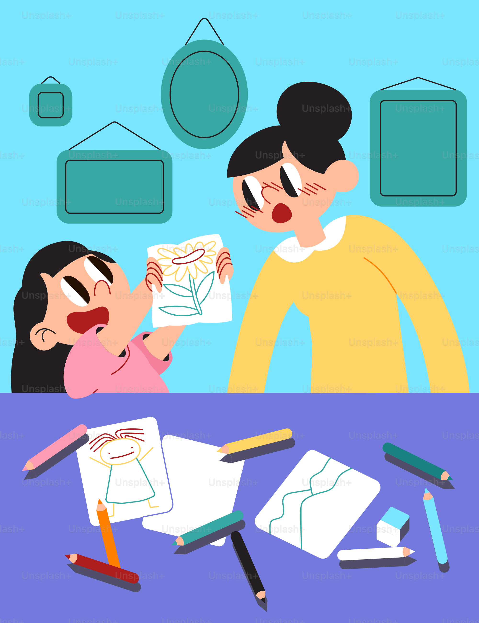 A man and a woman sitting at a table with pencils and paper