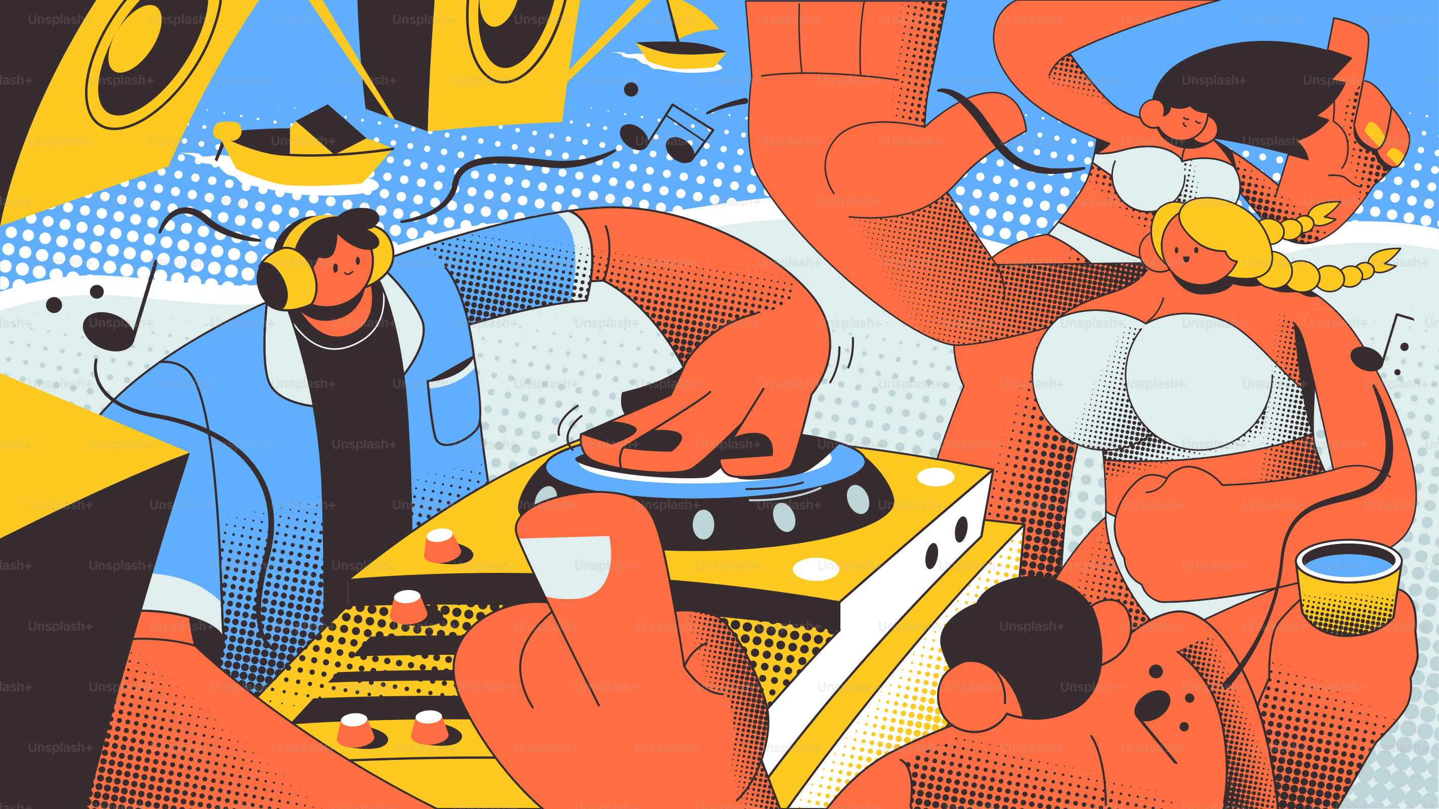 A group of people playing music on a stage