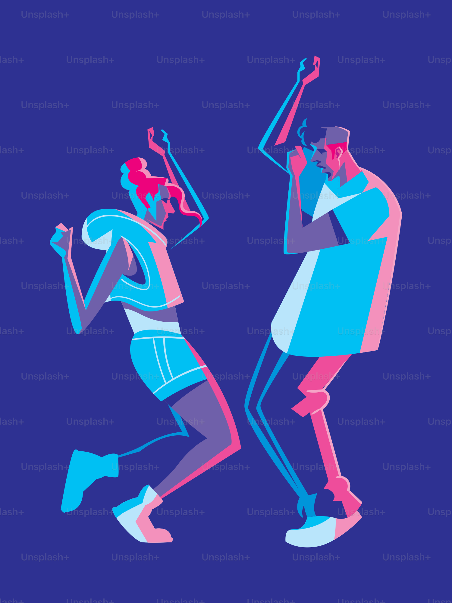 A man and a woman are dancing together