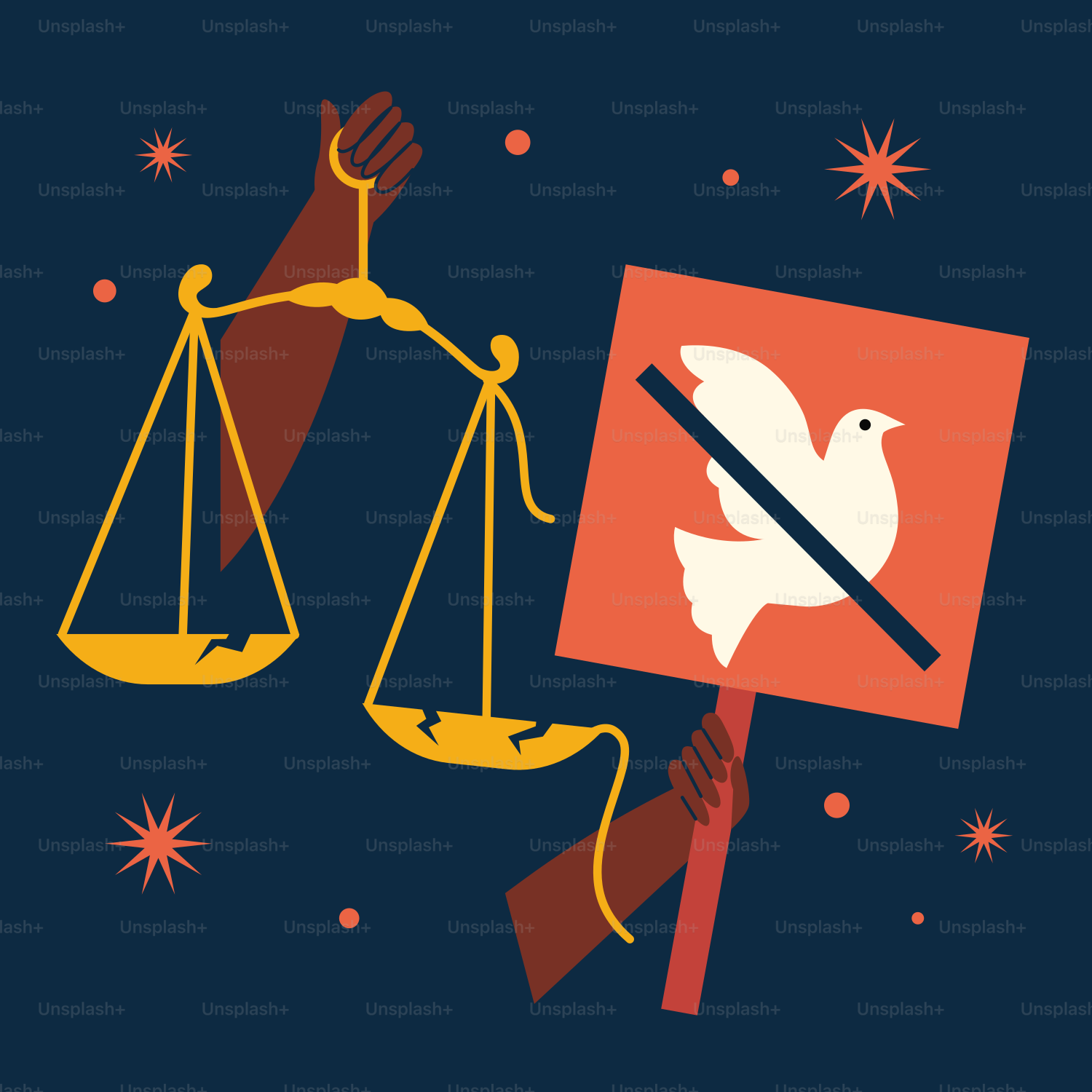 A picture of a bird on a scale with a dove on it