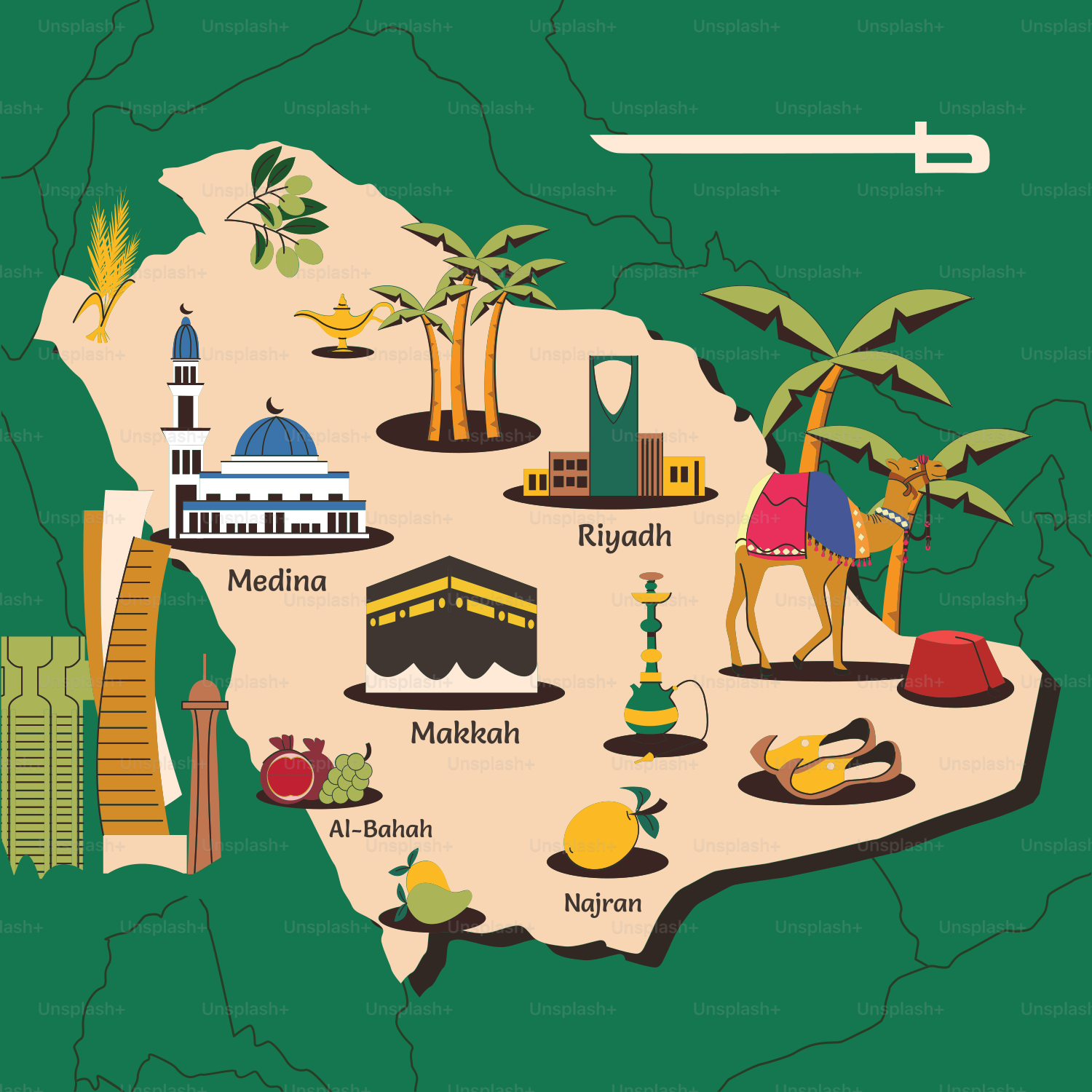 Une carte du pays de Jordanie