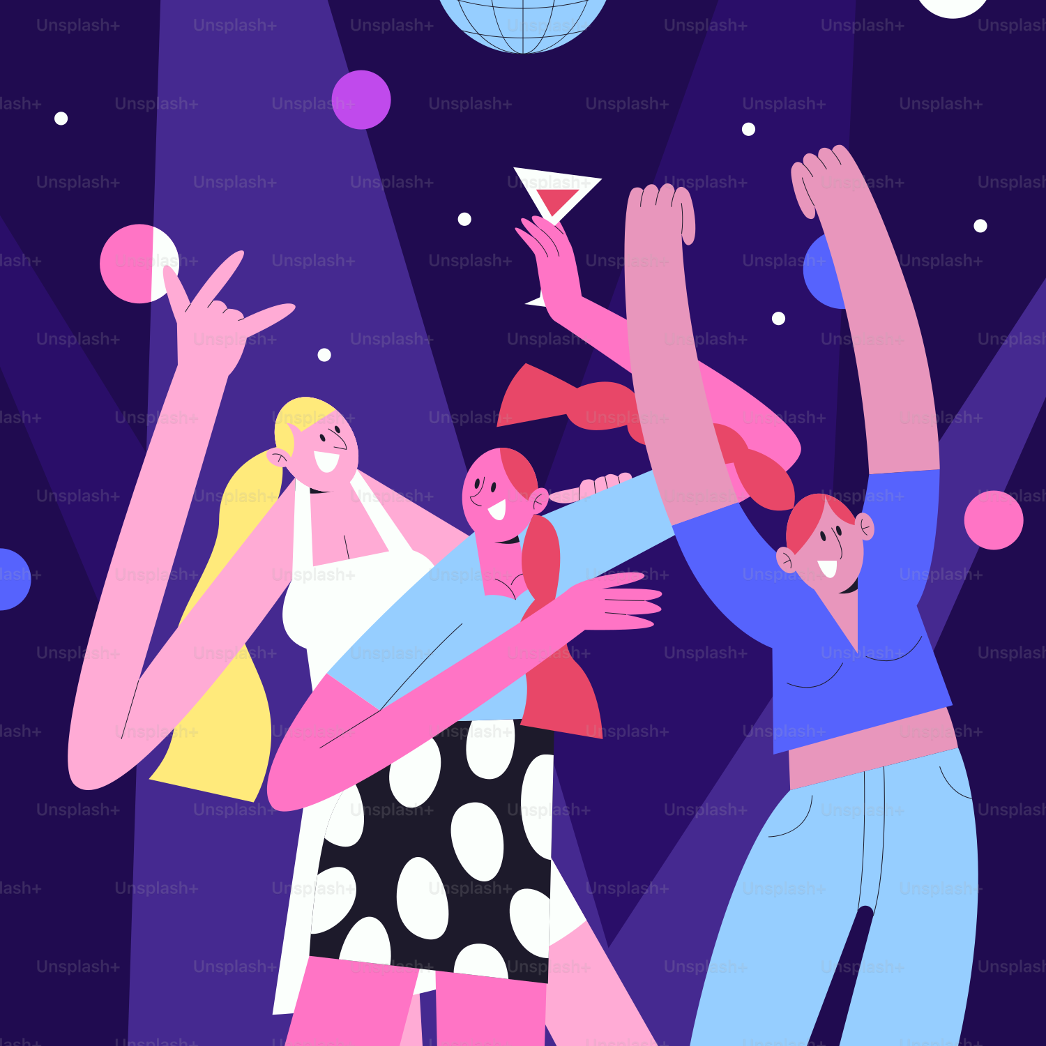 A group of people dancing at a party