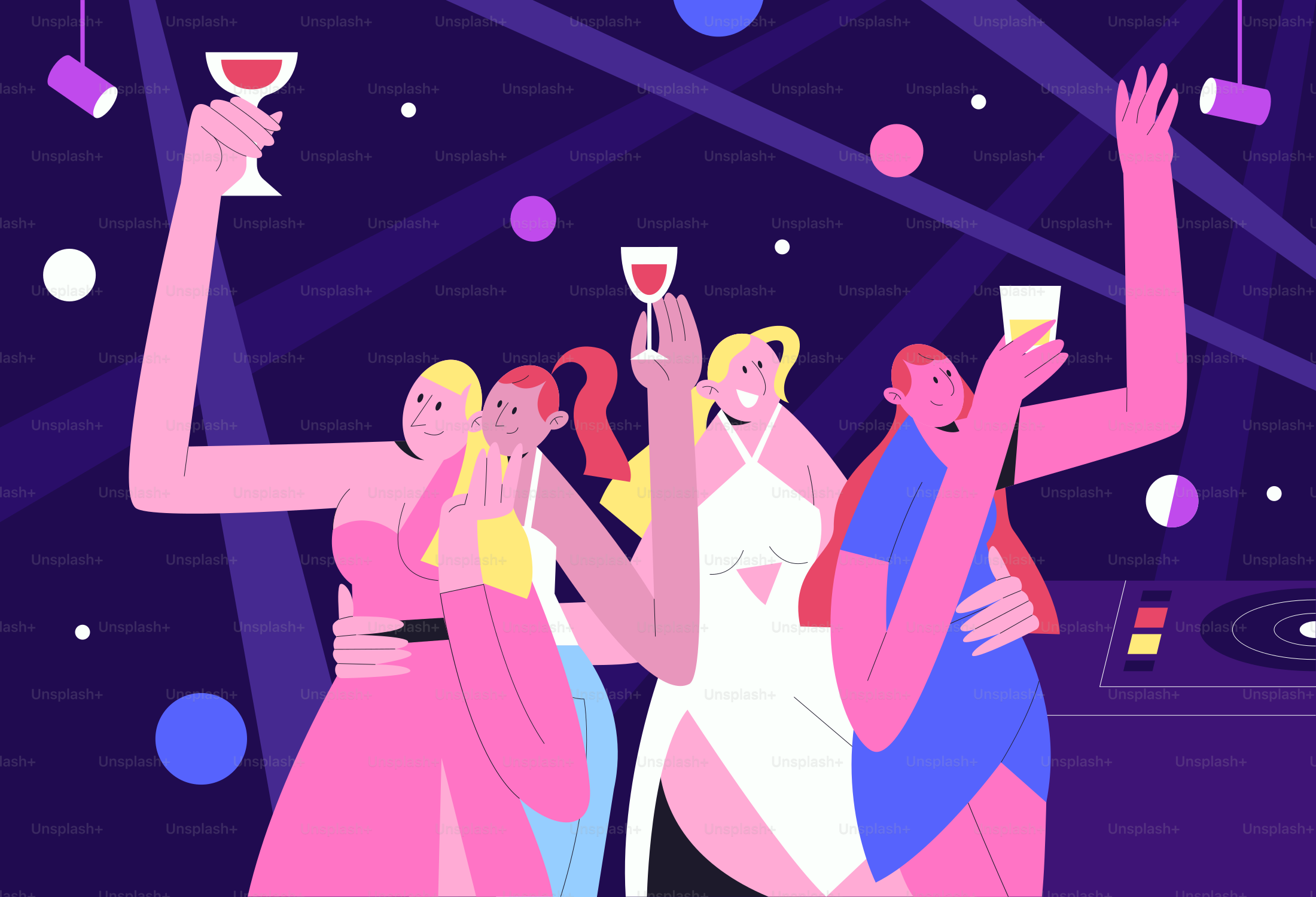 A group of people standing next to each other at a party