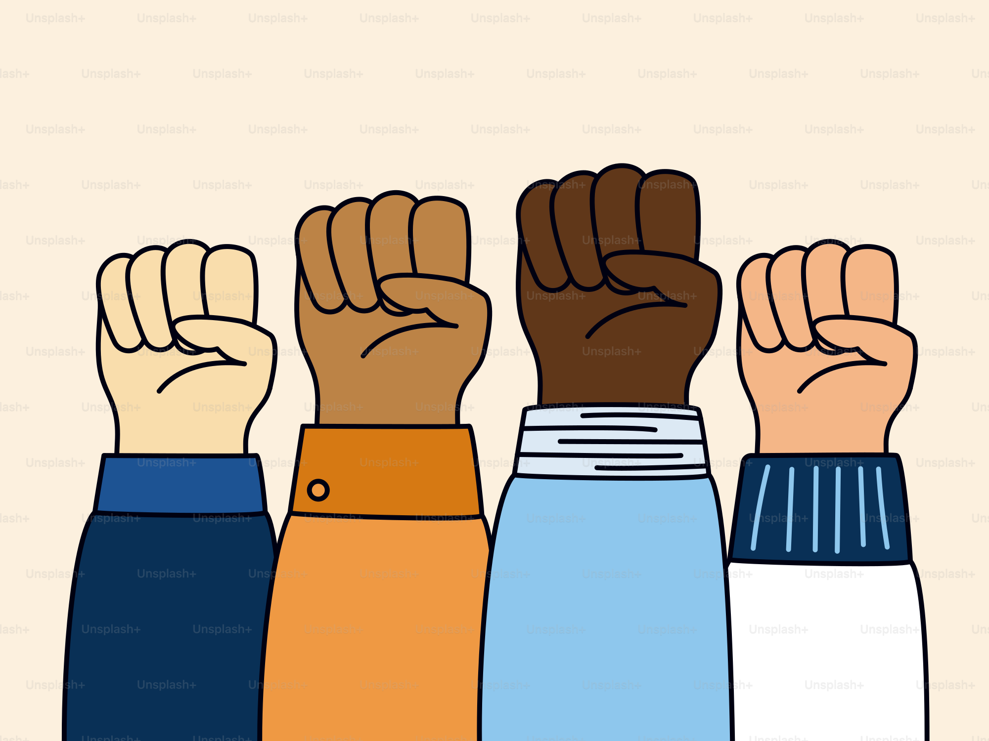 A group of people raising their hands in the air