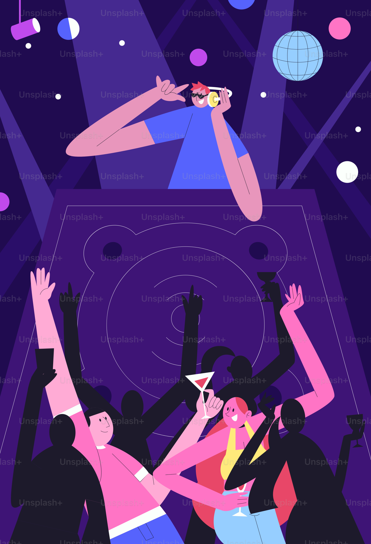 A group of people dancing at a party