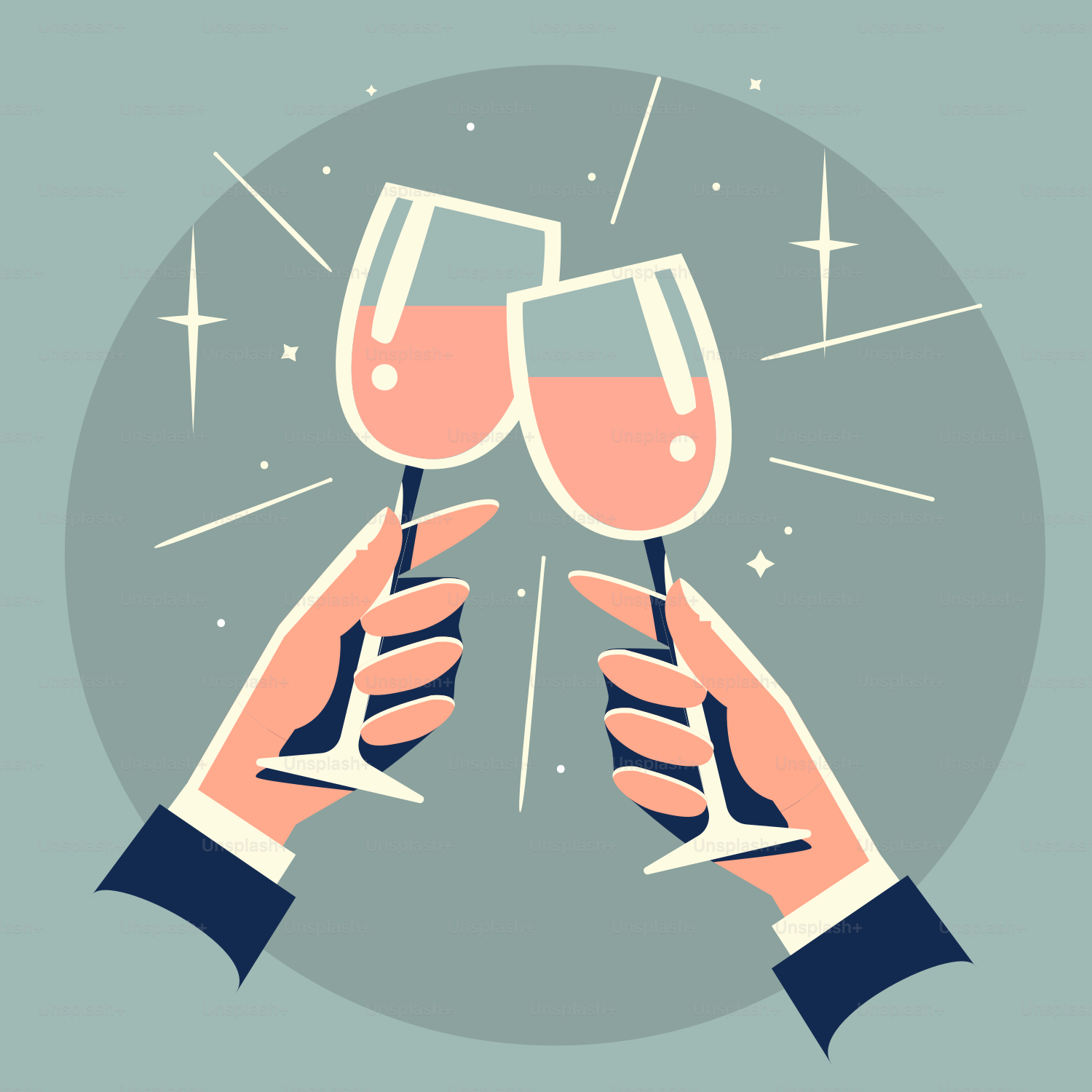 A couple of hands holding glasses of wine