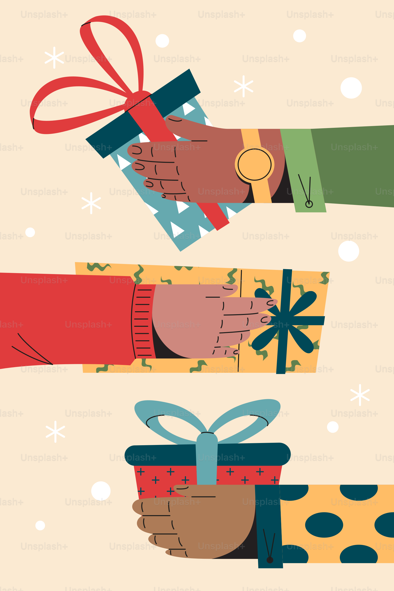 A couple of hands holding a gift box