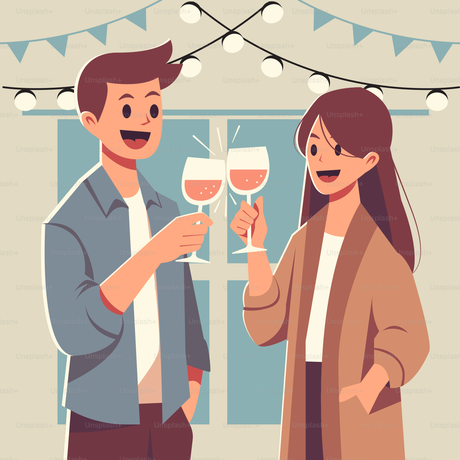 A man and a woman standing next to each other holding glasses of wine
