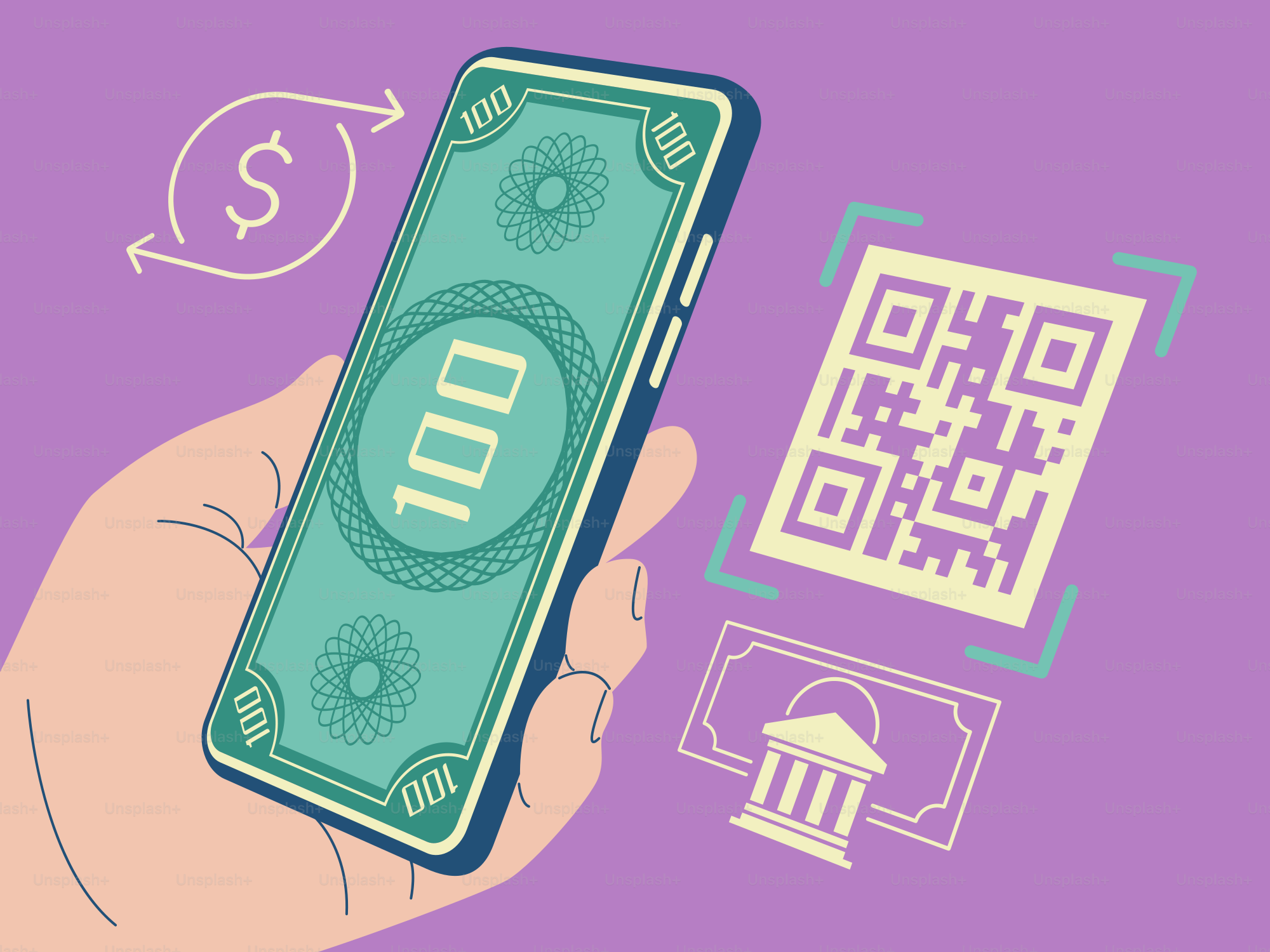 QR 코드가 적힌 휴대폰을 들고 있는 손 벡터 – Unsplash의 기술 이미지