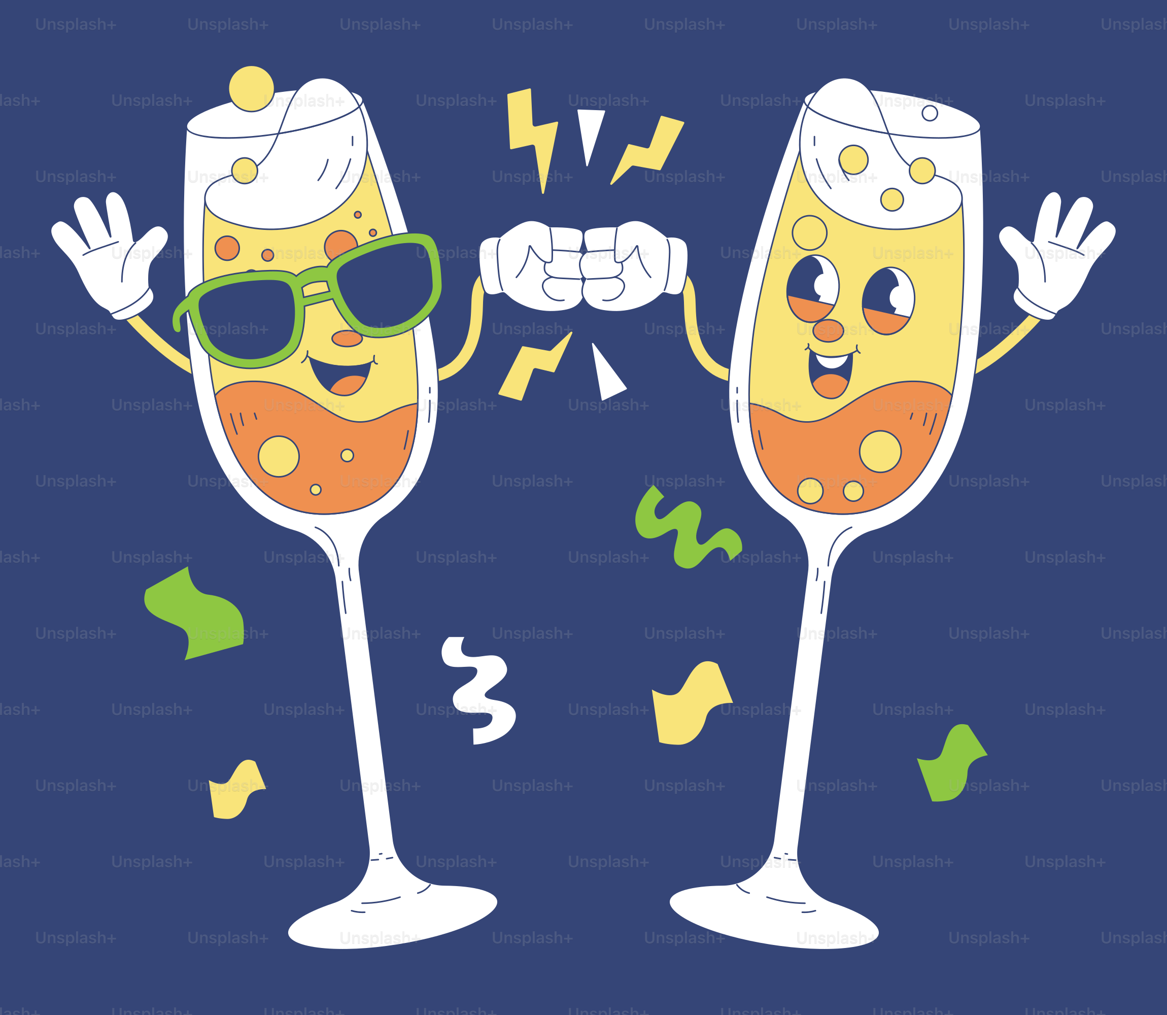 A couple of glasses that are next to each other