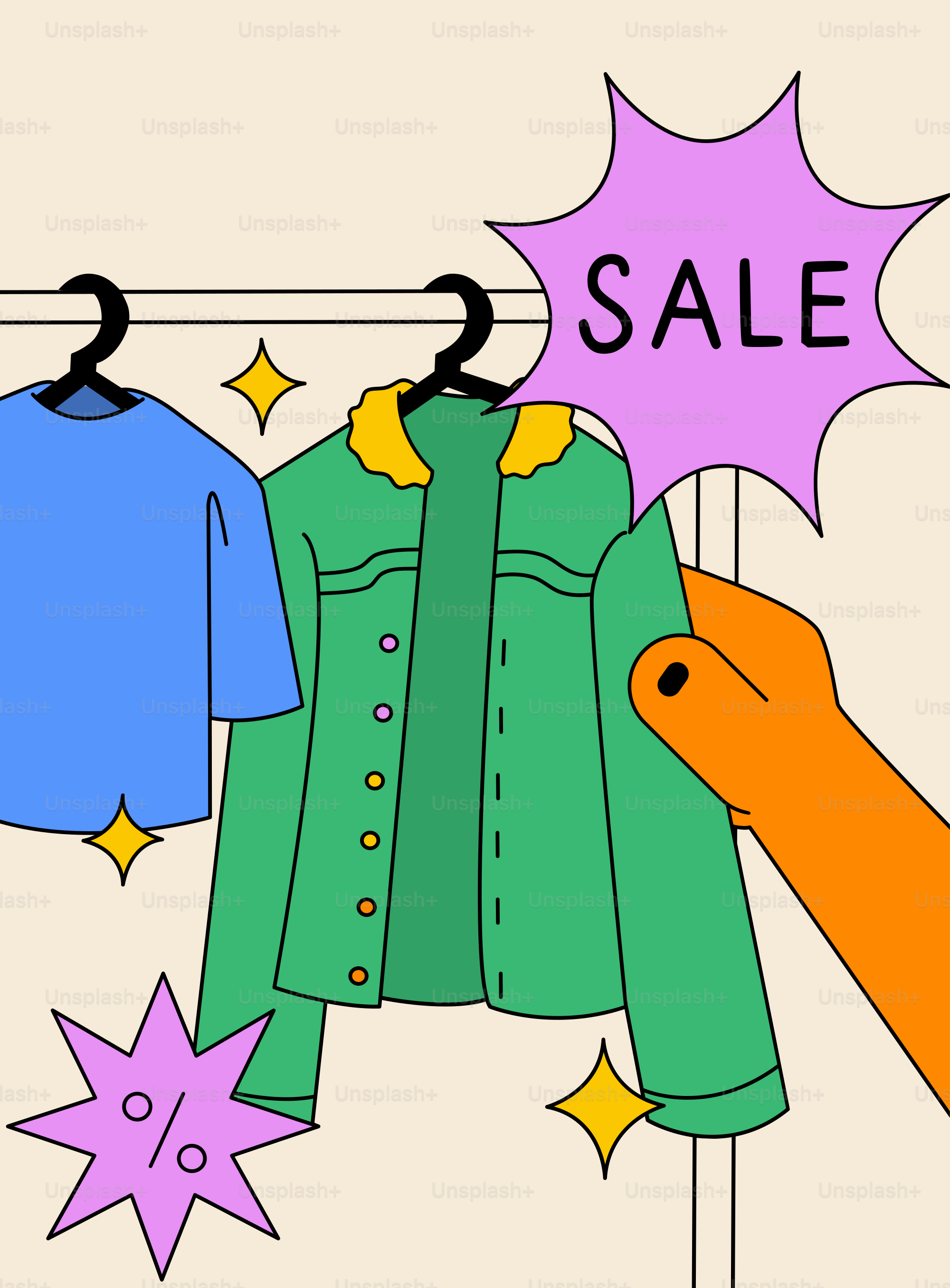 Un cintre avec une étiquette de vente dessus