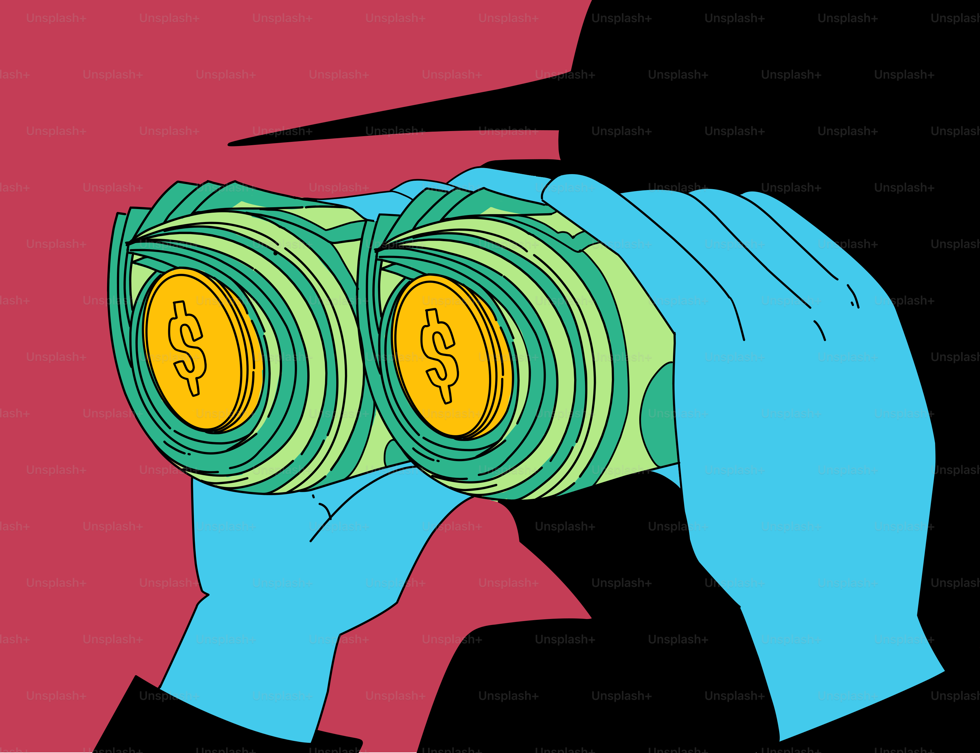 Un hombre mirando a través de un par de binoculares