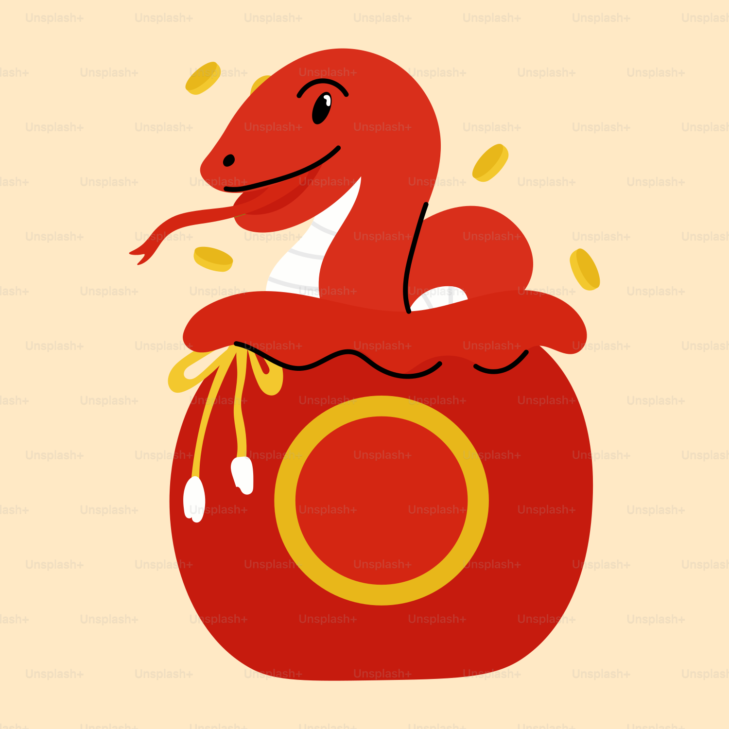 A red snake sitting on top of a red object