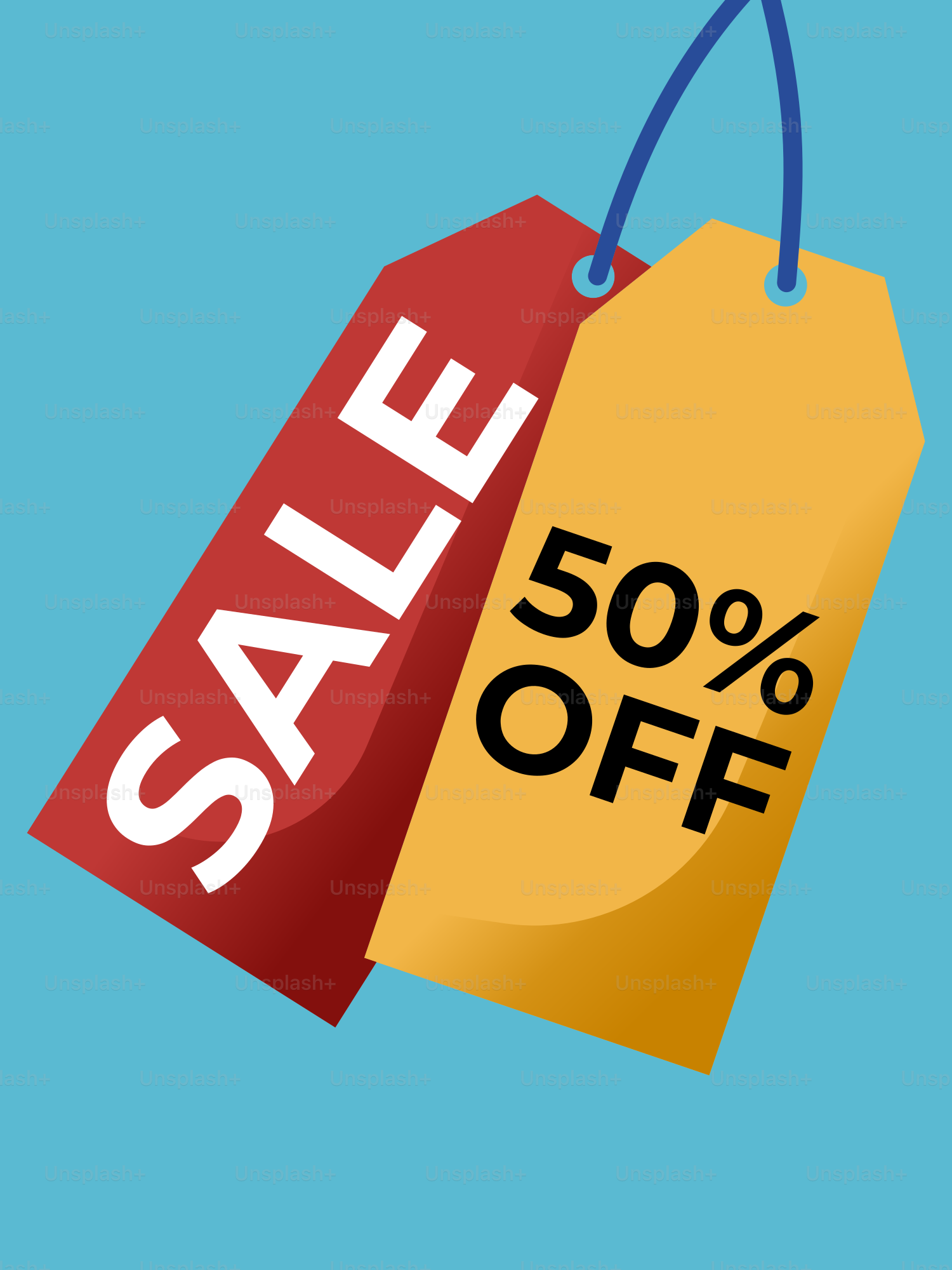 Une étiquette de vente avec les mots 50 % de réduction dessus