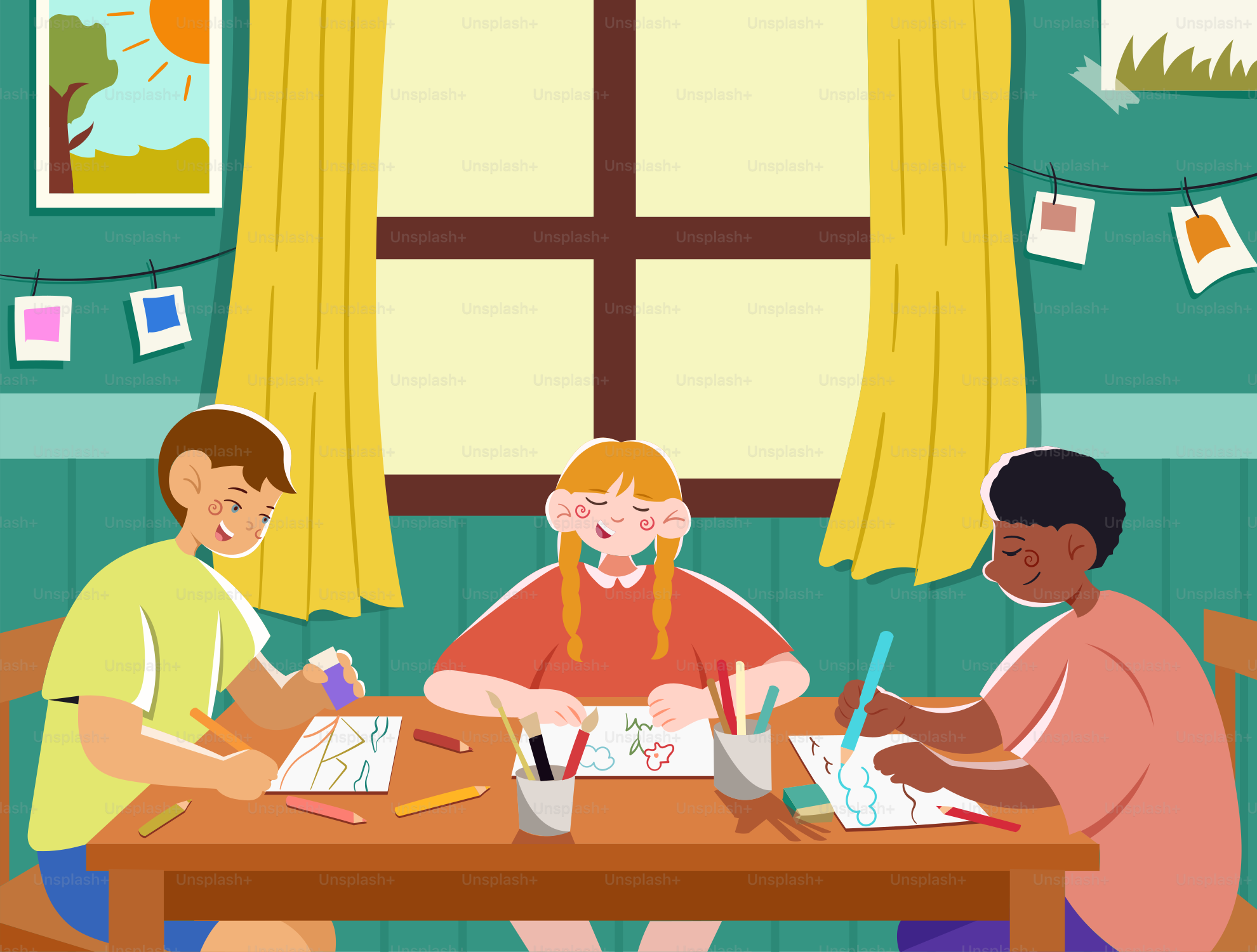 A group of people sitting around a table