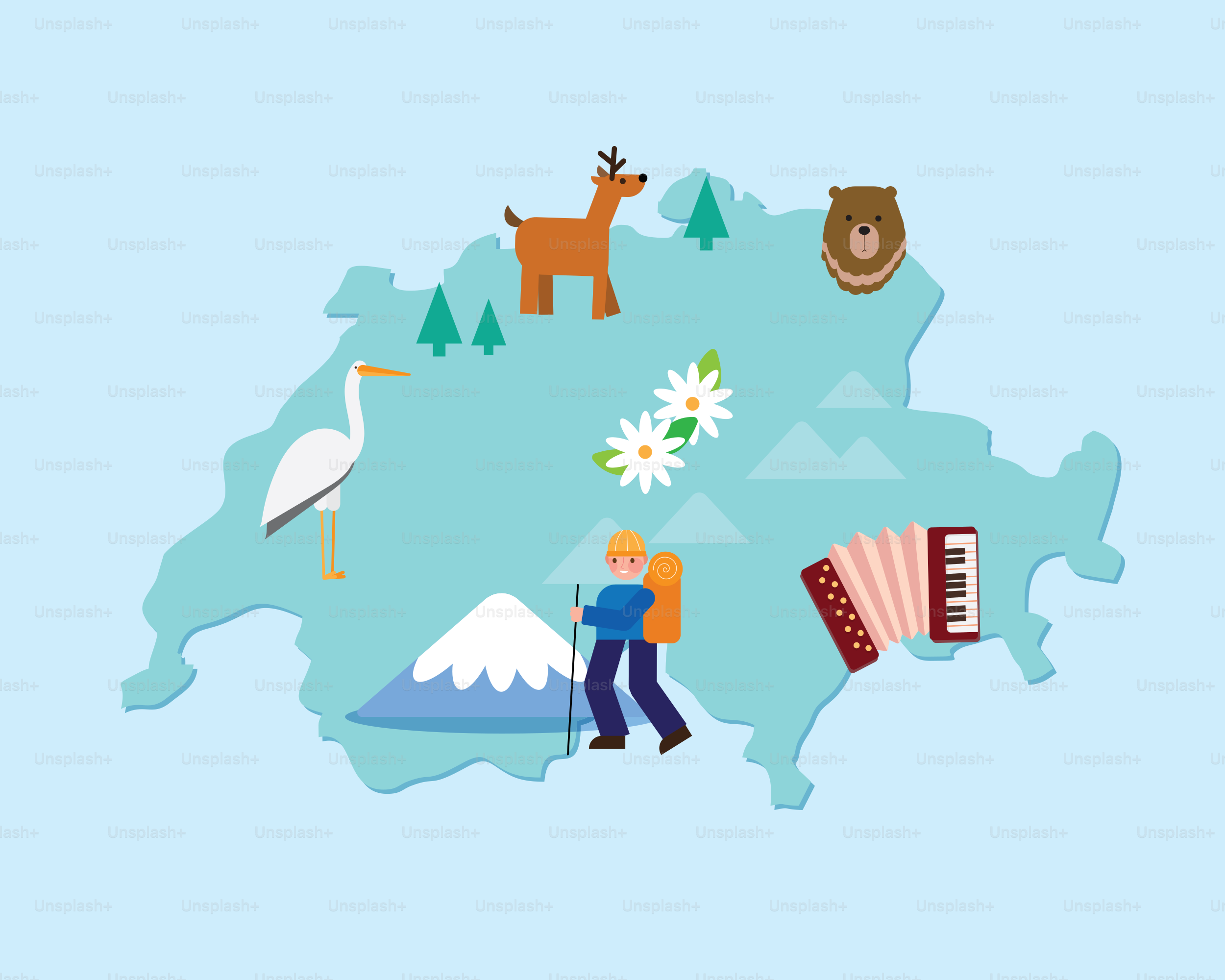 A map of finland with a man playing an accordion vector – Switzerland Image  on Unsplash, image size:3000x2400