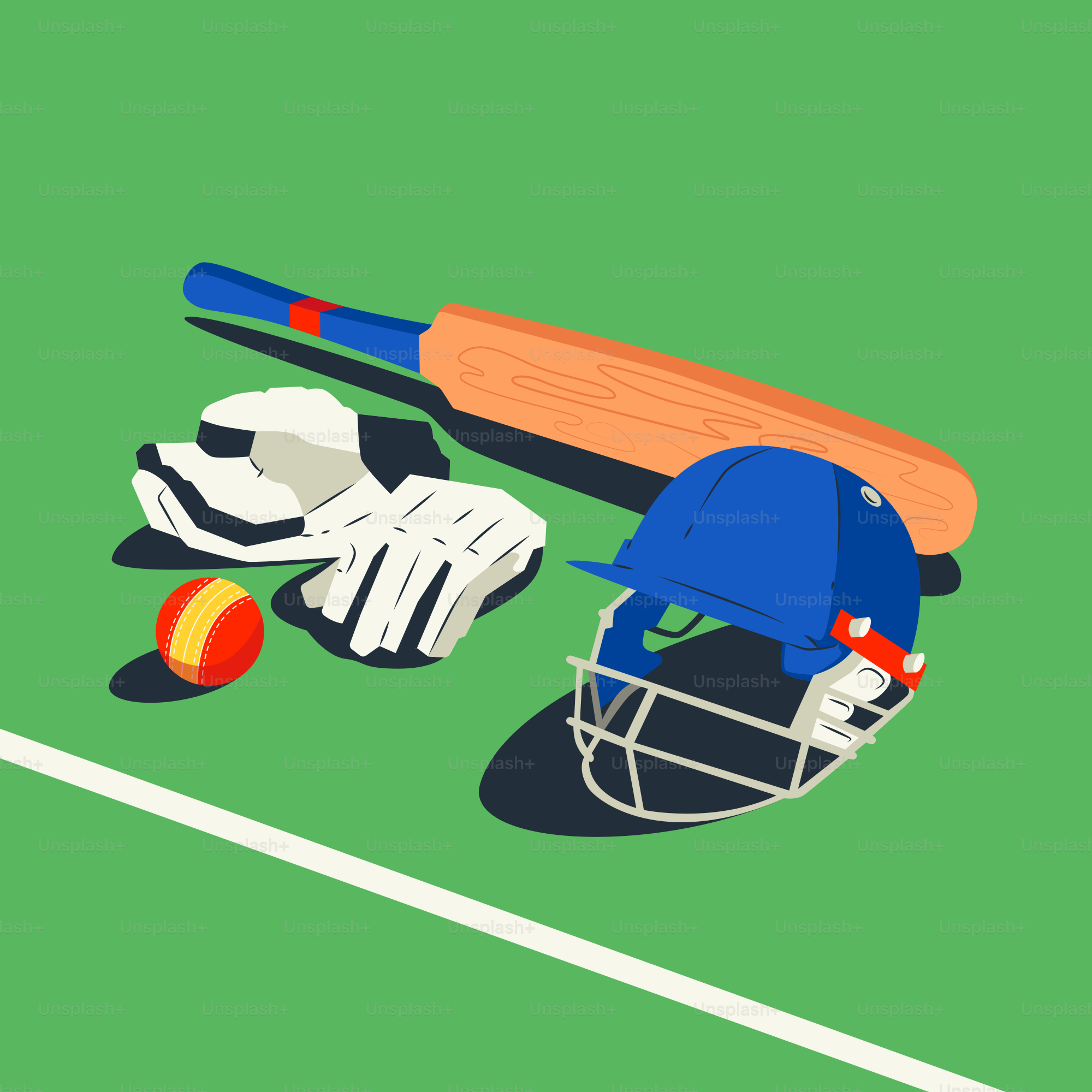 Une batte de baseball, un casque et une balle sur un terrain