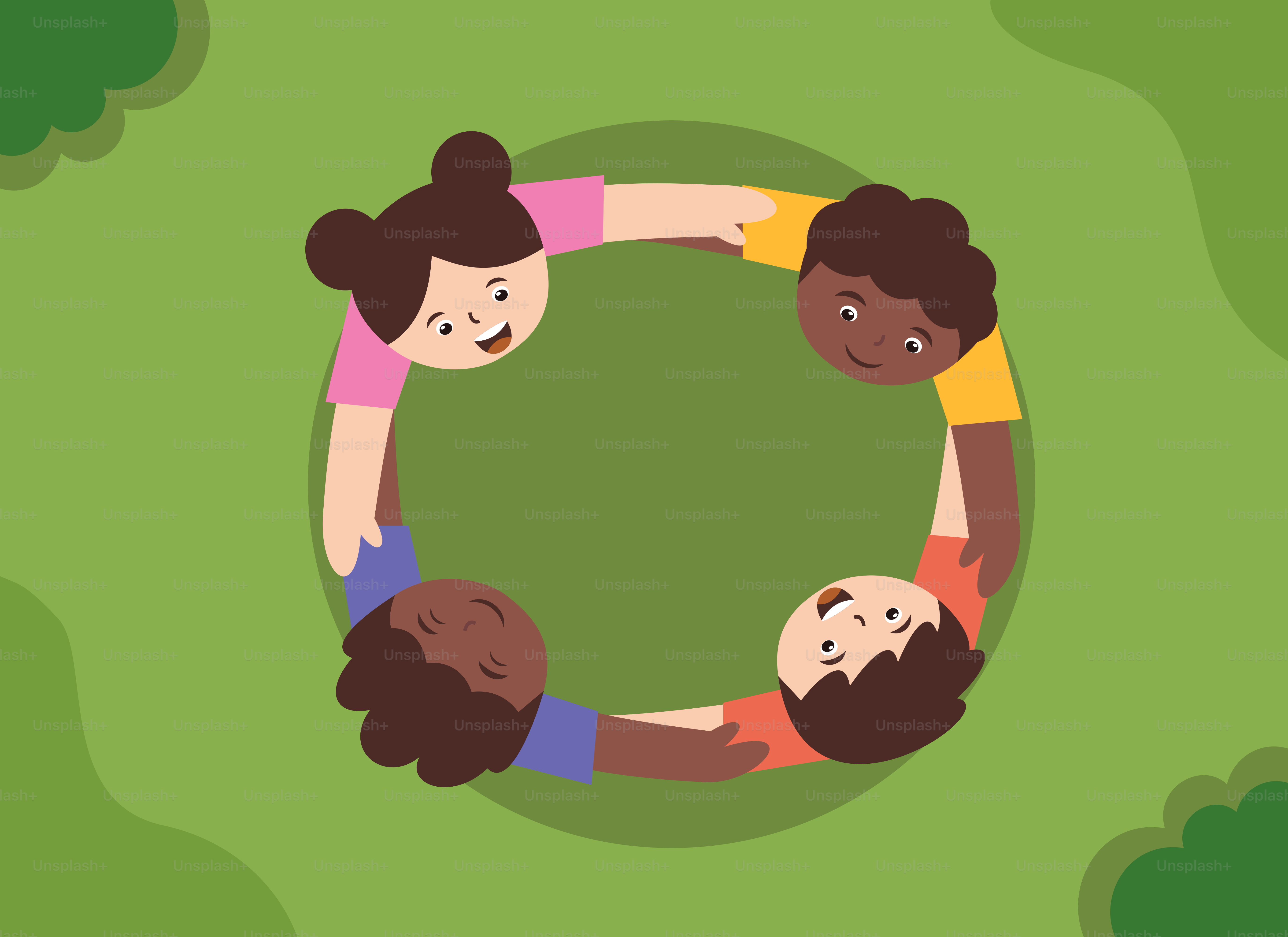 Un grupo de personas formando un círculo
