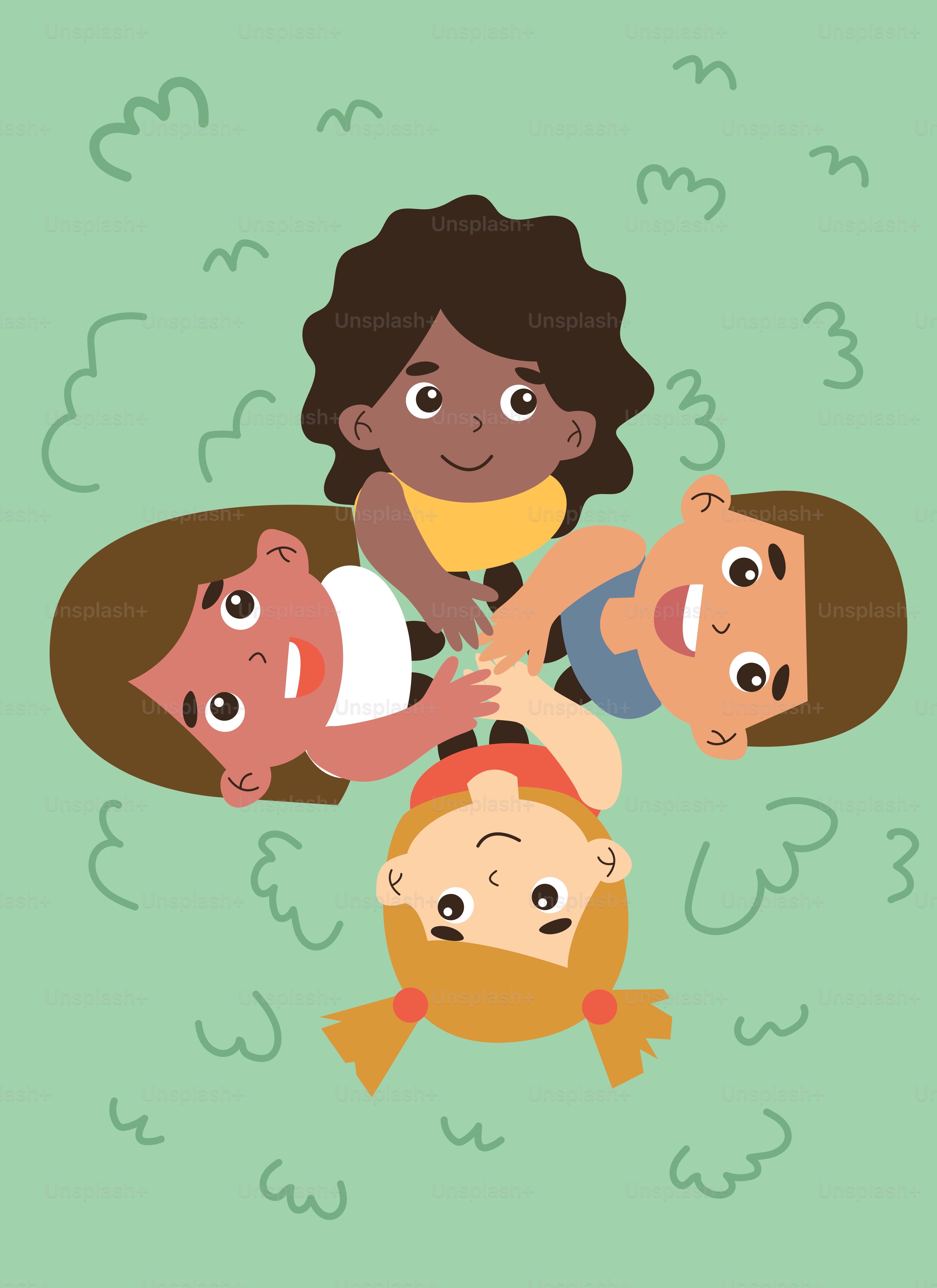 A group of kids standing around each other