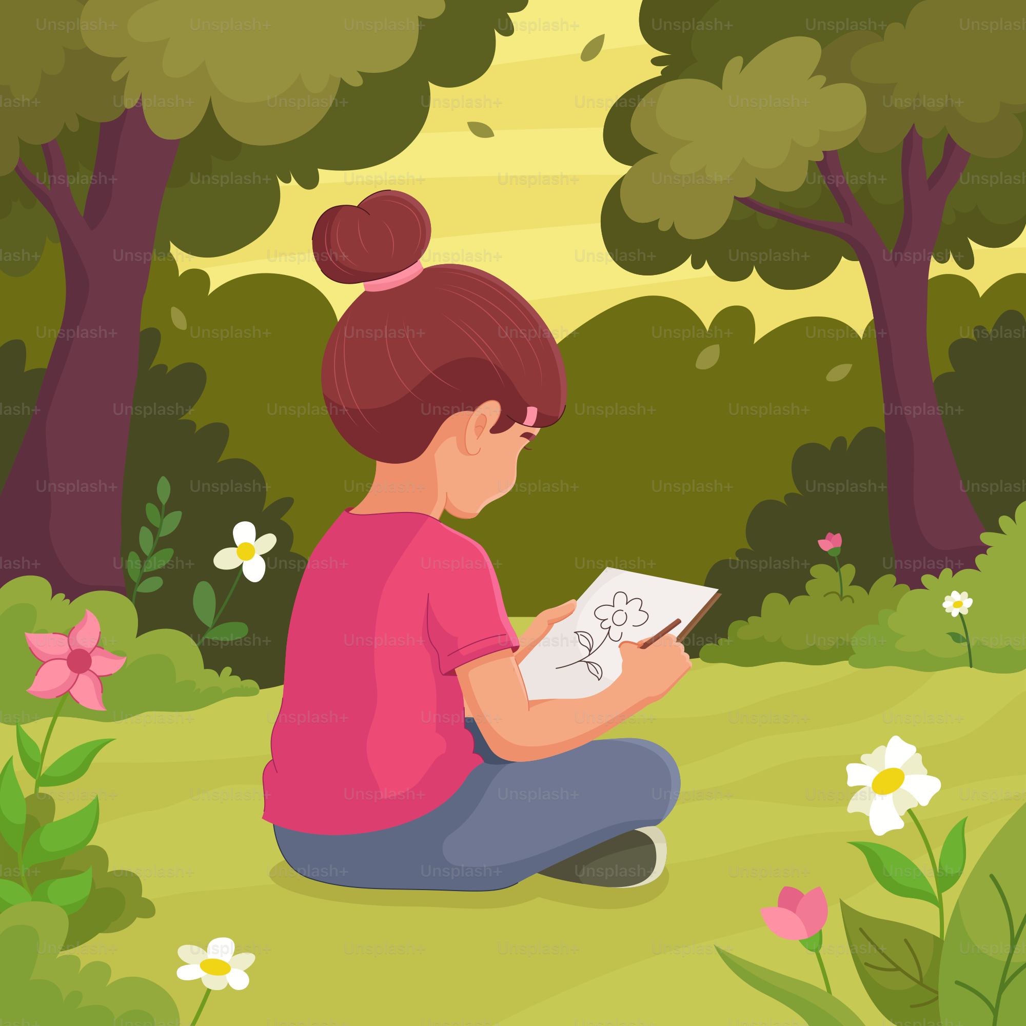 Ein Mädchen, das auf dem Boden sitzt und ein Buch liest