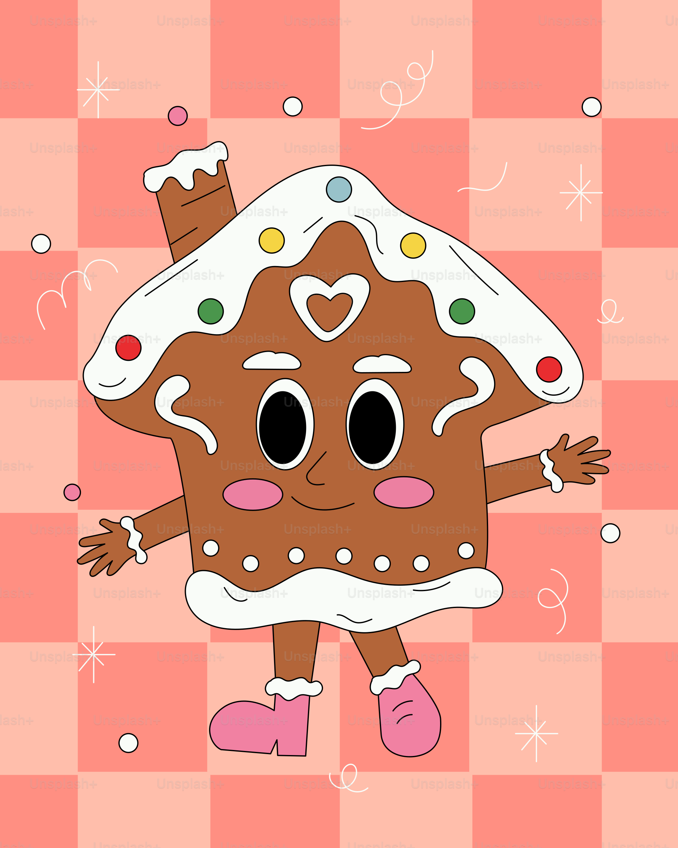 A gingerbread with a heart on it's head